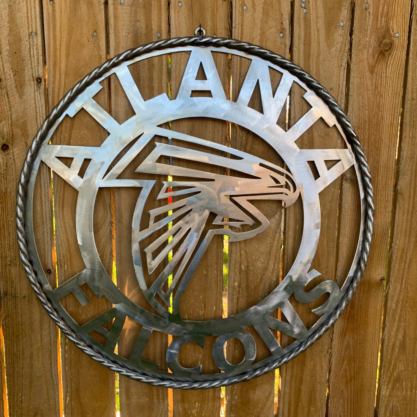 18", 24", 32", 36" ATLANTA FALCONS CUSTOM RAW METAL VINTAGE CRAFT TEAM SIGN HANDMADE