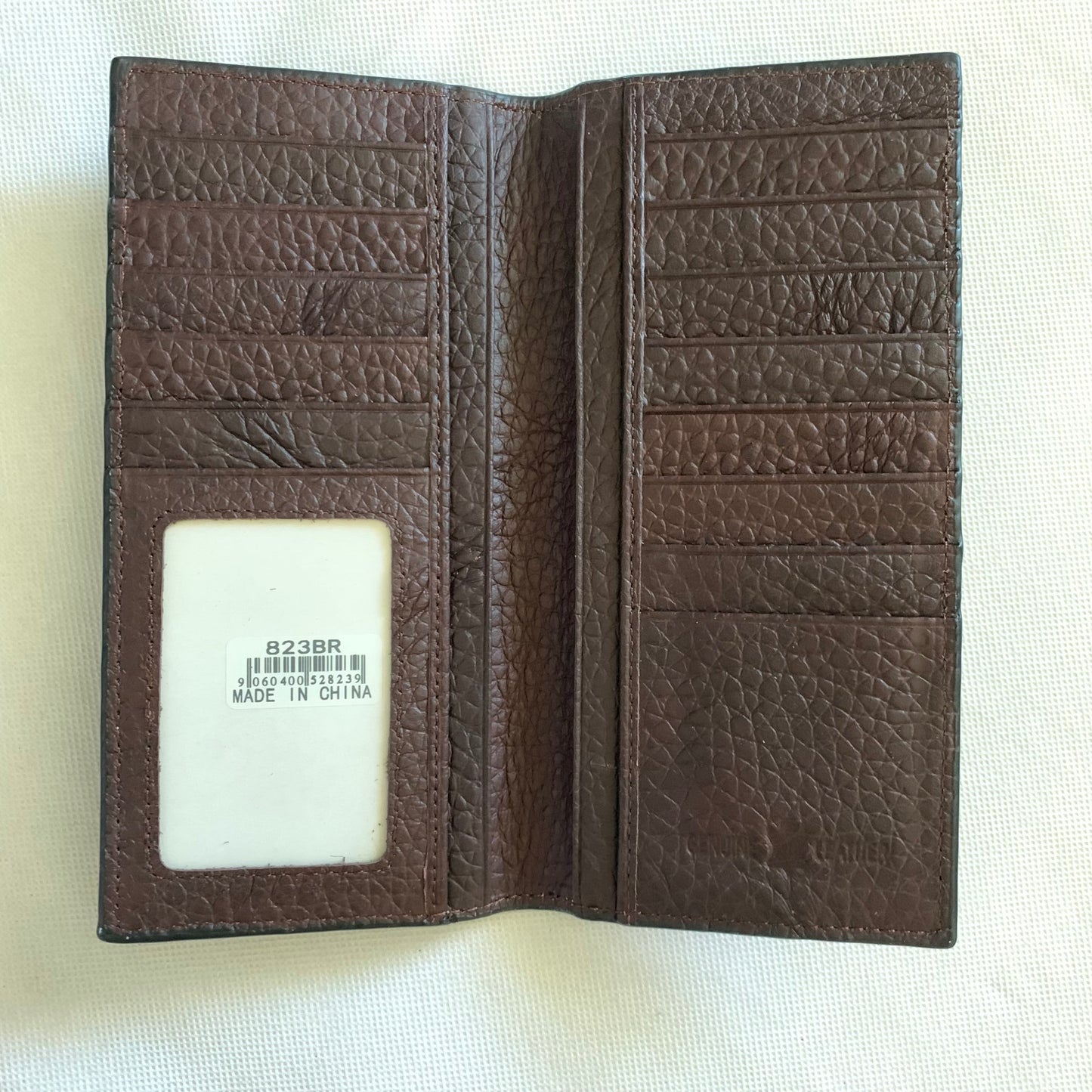 WESTERN CHECKBOOK BI FOLD WALLET or MEN'S WALLET GENUINE LEATHER LIGHT BROWN FRONT FLORAL EMBOSSED NEW