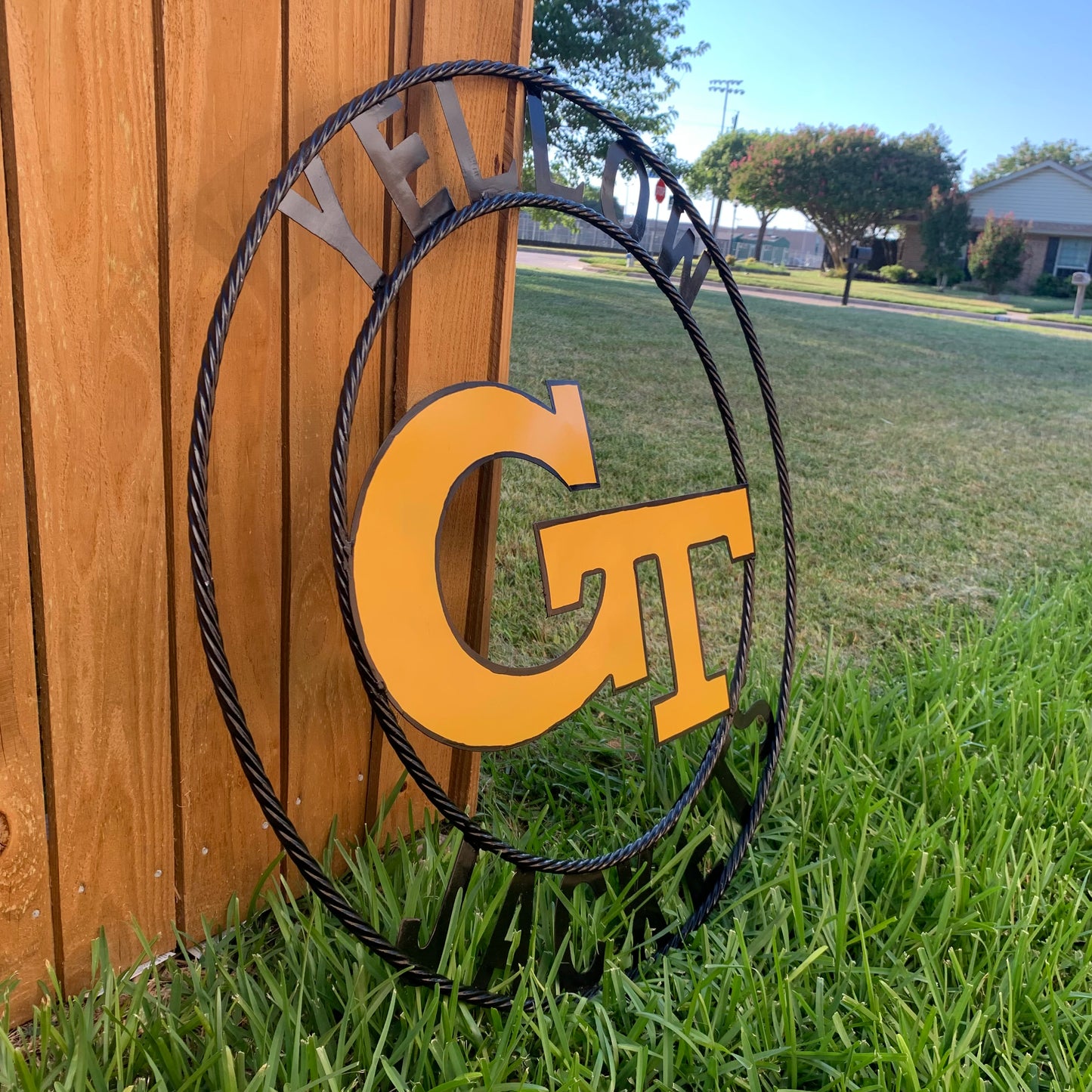 GEORGIA TECH YELLOW JACKETS CUSTOM METAL VINTAGE CRAFT SIGN TEAM WALL ART WESTERN HOME DECOR HANDMADE 12",18",24",32",36"