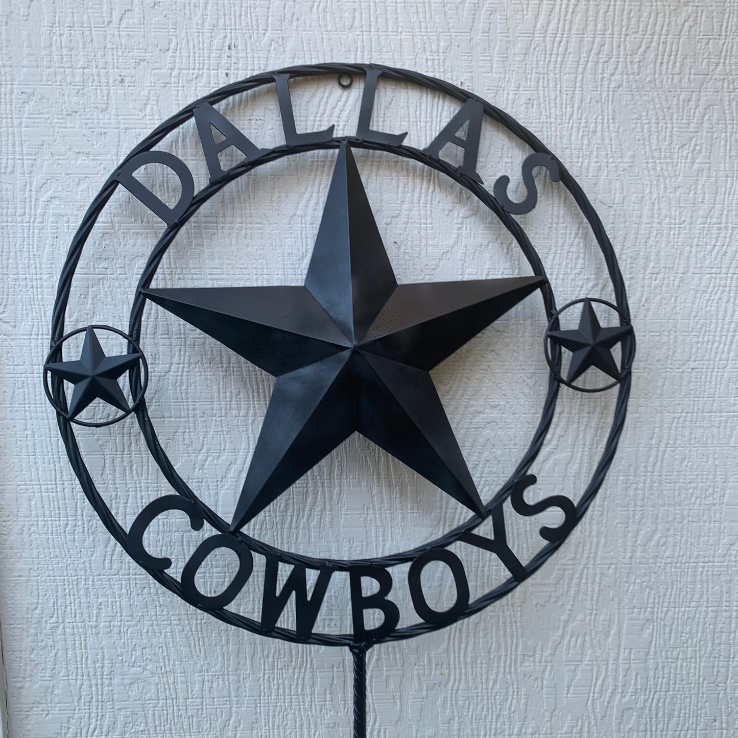 24" STAR & 34" STAKE DALLAS COWBOYS DECOR METAL ART WESTERN HOME WALL DECOR ALL RUSTIC BLACK STAR WITH 34" STAKE