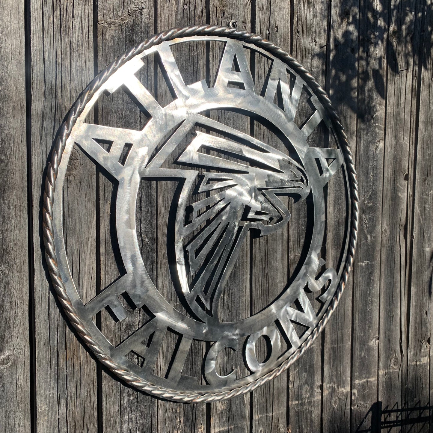 18", 24", 32", 36" ATLANTA FALCONS CUSTOM RAW METAL VINTAGE CRAFT TEAM SIGN HANDMADE
