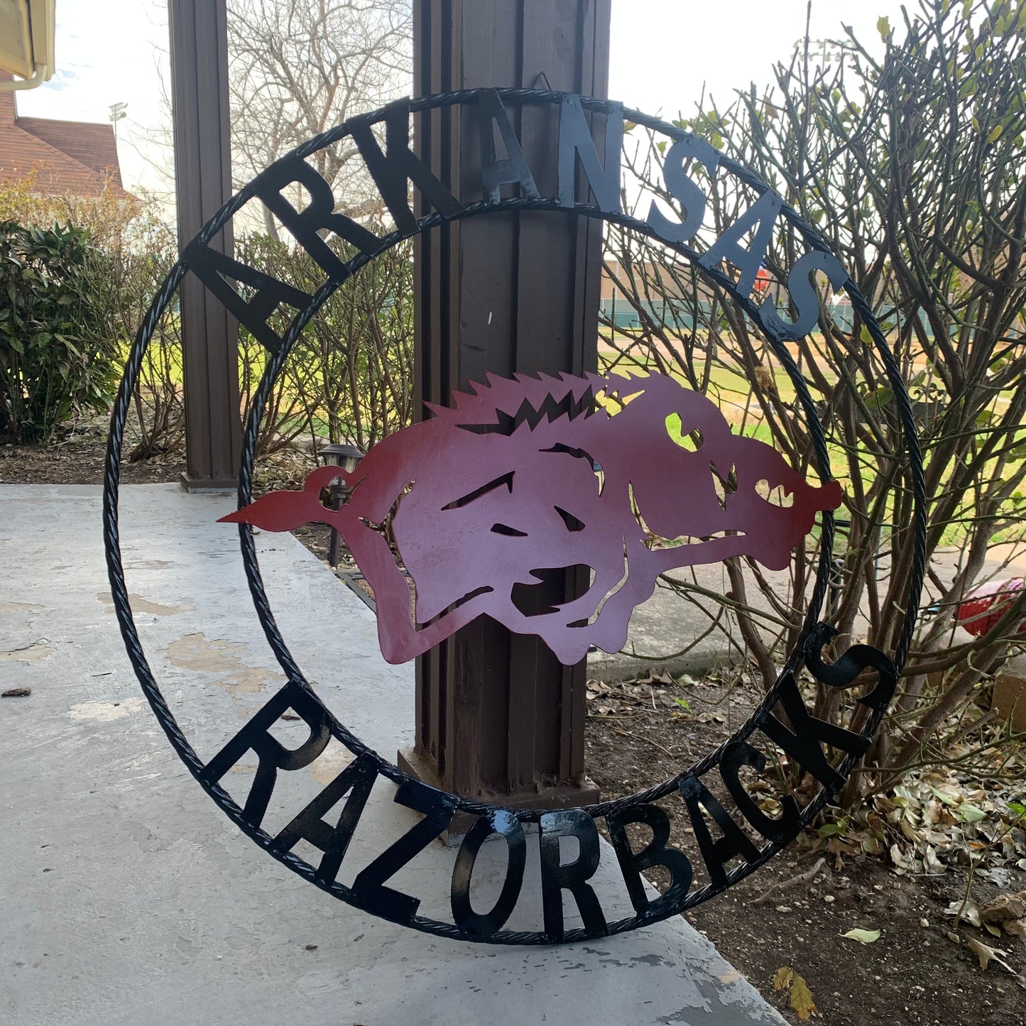 ARKANSAS RAZORBACKS CUSTOM METAL VINTAGE CRAFT SIGN TEAM WALL ART WESTERN HOME DECOR HANDAMADE