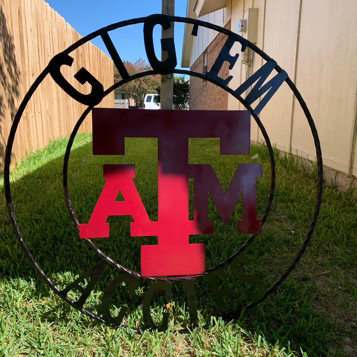 GIGEM AGGIES CUSTOM METAL VINTAGE CRAFT SIGN TEAM WESTERN HOME DECOR HANDMADE