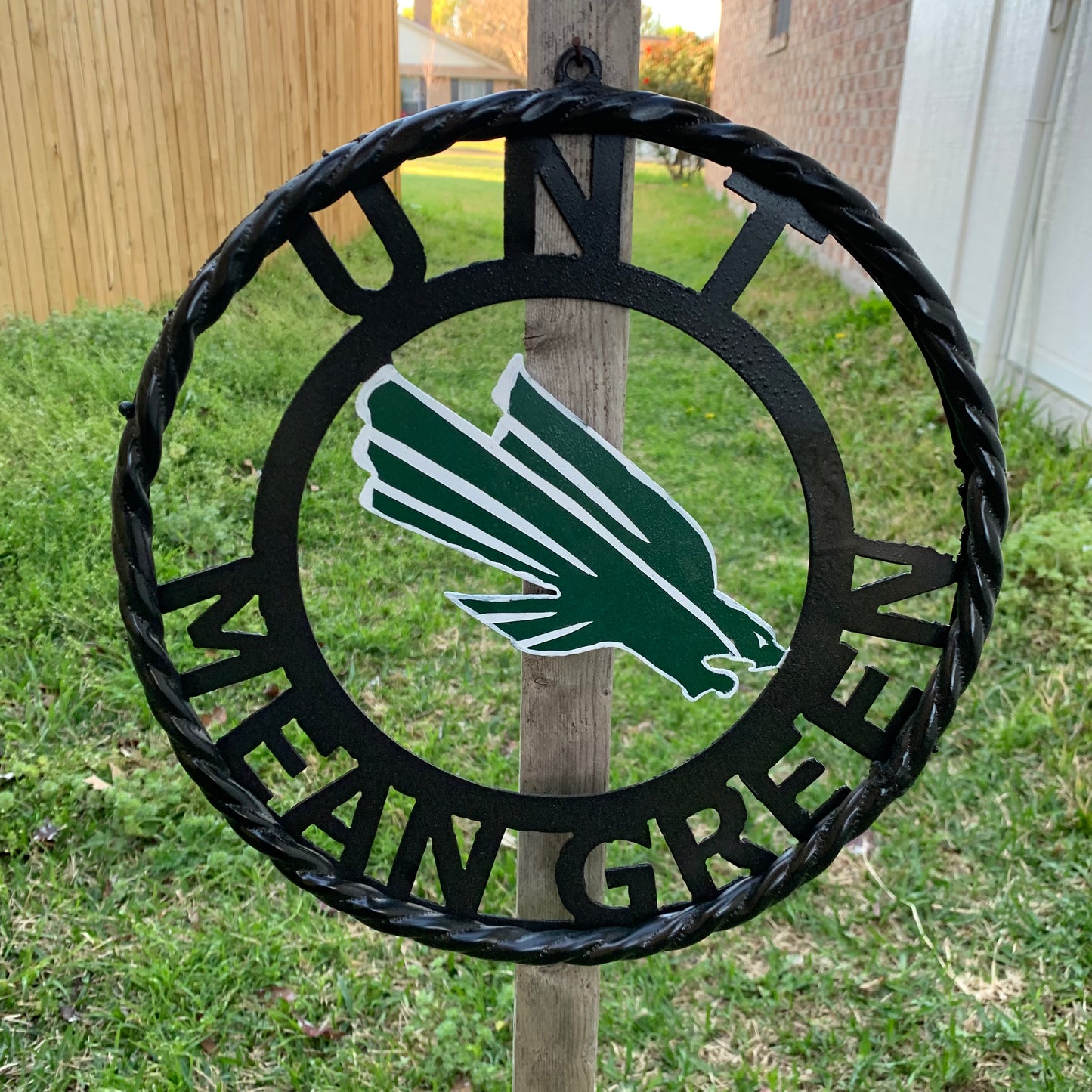 12",18",24" UNT MEAN GREEN CUSTOM METAL VINTAGE CRAFT TEAM SIGN WESTERN HOME DECOR HANDMADE