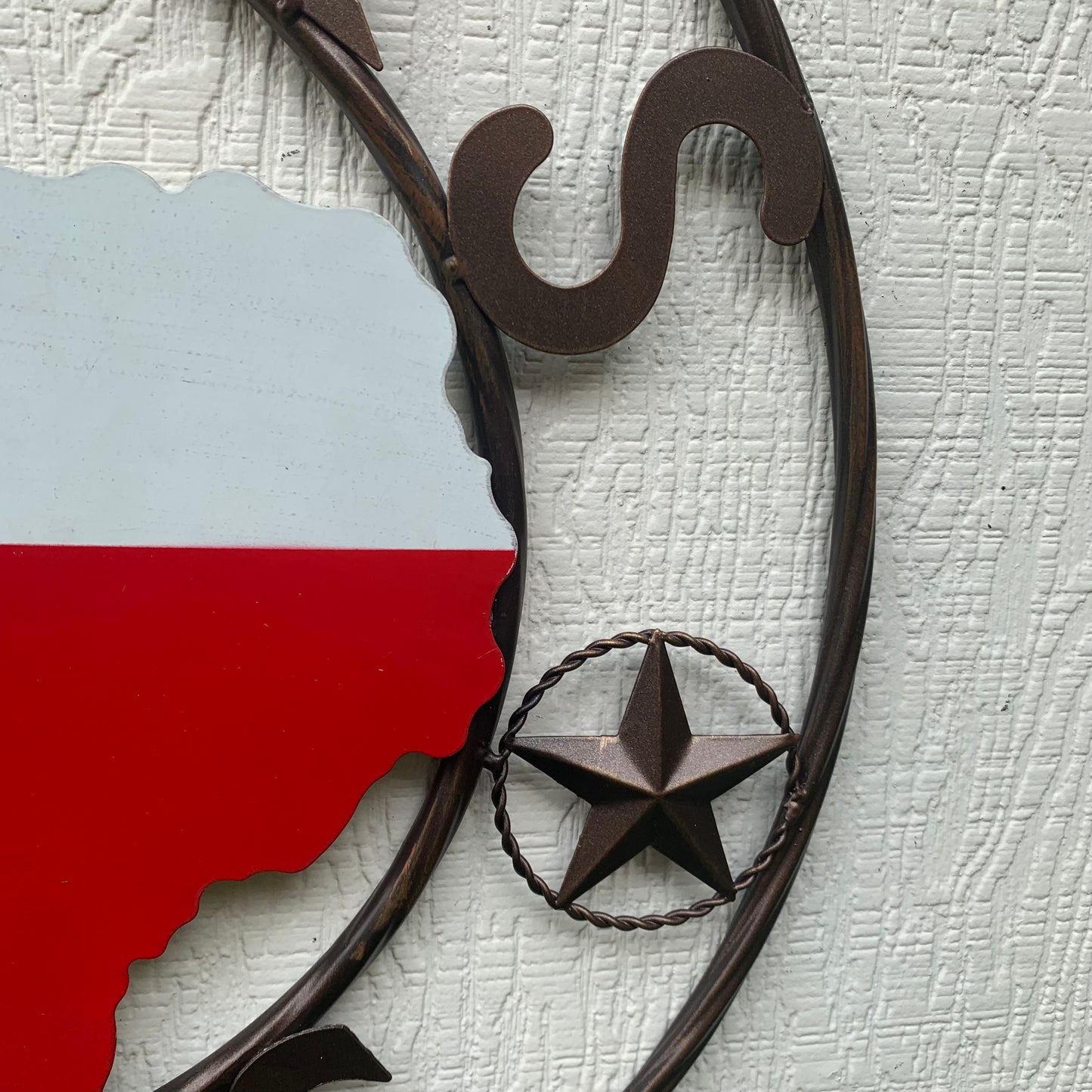 TEXAS STRONG BARN METAL WALL ART SIGN WESTERN HOME DECOR RED WHITE BLUE HANDMADE #EH13213