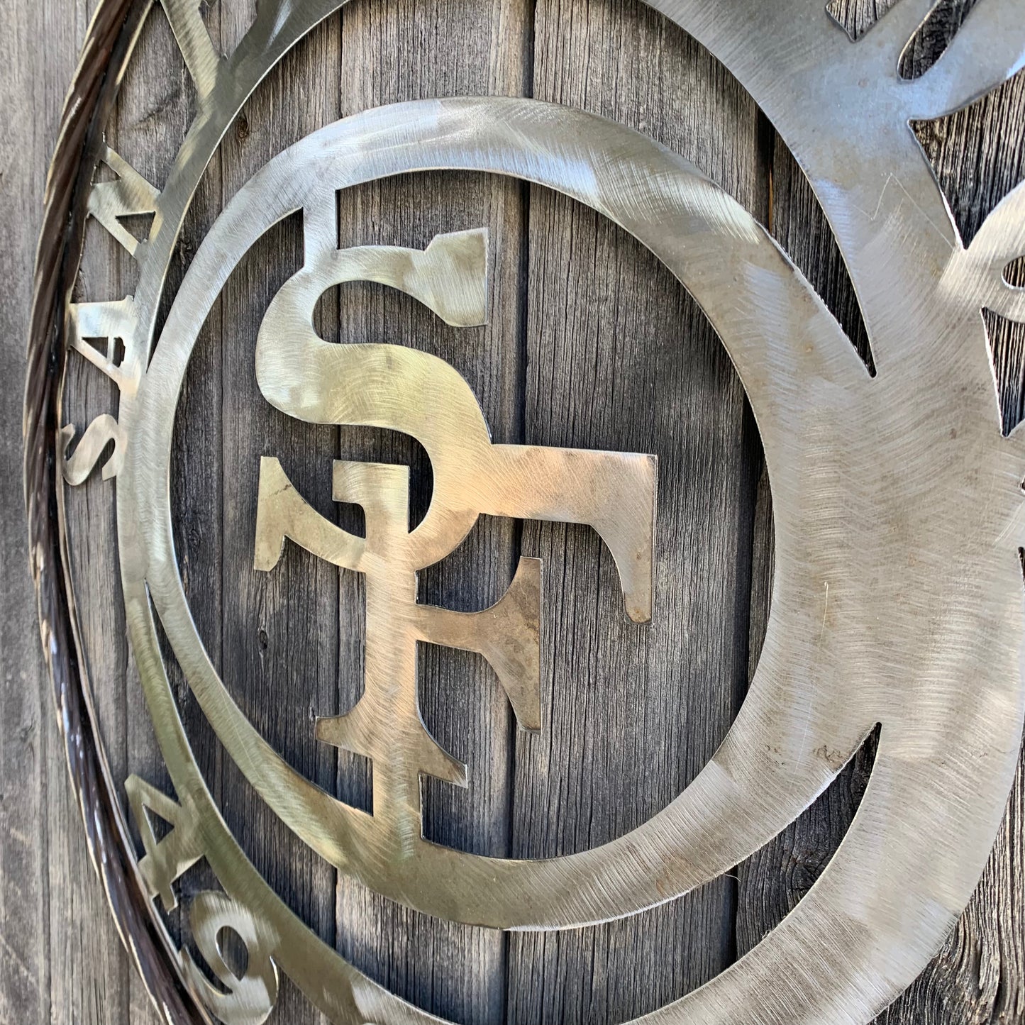 SAN FRANCISCO 49ERS METAL CUSTOM VINTAGE RAW METAL CRAFT TEAM SIGN HANDMADE 12",18",24",32",36",40",50"
