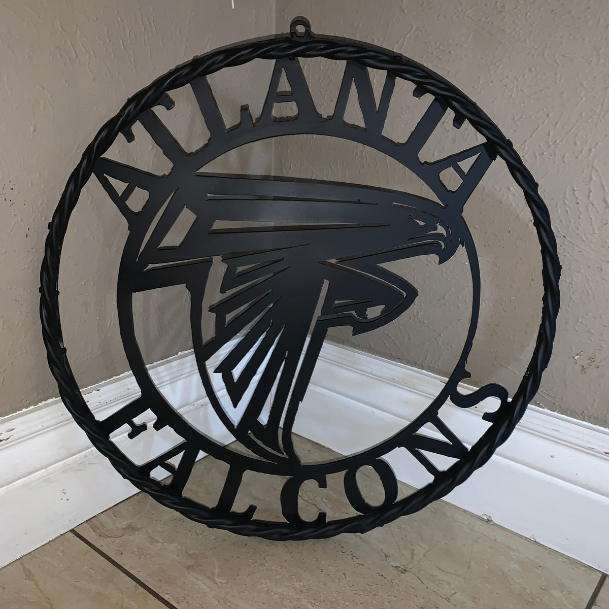 12",18",24",32",36" ATLANTA FALCONS BLACK METAL CUSTOM METAL VINTAGE CRAFT SIGN FOOTBALL TEAM WESTERN HOME DECOR HANDMADE