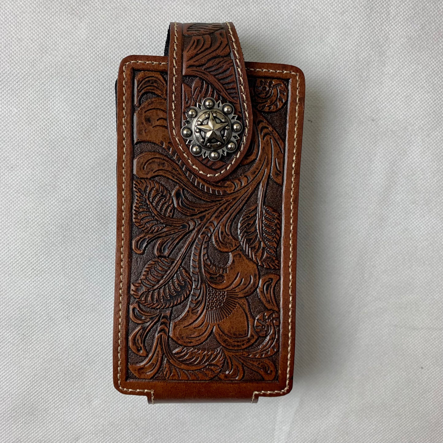 #WS341F 7" LONE STAR LEATHER HOLSTER COFEE BROWN LEATHER POUCH EXTRA LARGE  BELT LOOP HOLSTER CELL PHONE CASE UNIVERSAL OVERSIZE--FREE SHIPPING