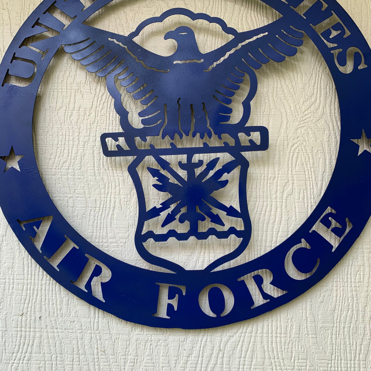 24" US AIR FORCE LASERCUT BLUE MILITARY METAL WALL ART AIRFORCE WESTERN HOME DECOR NEW