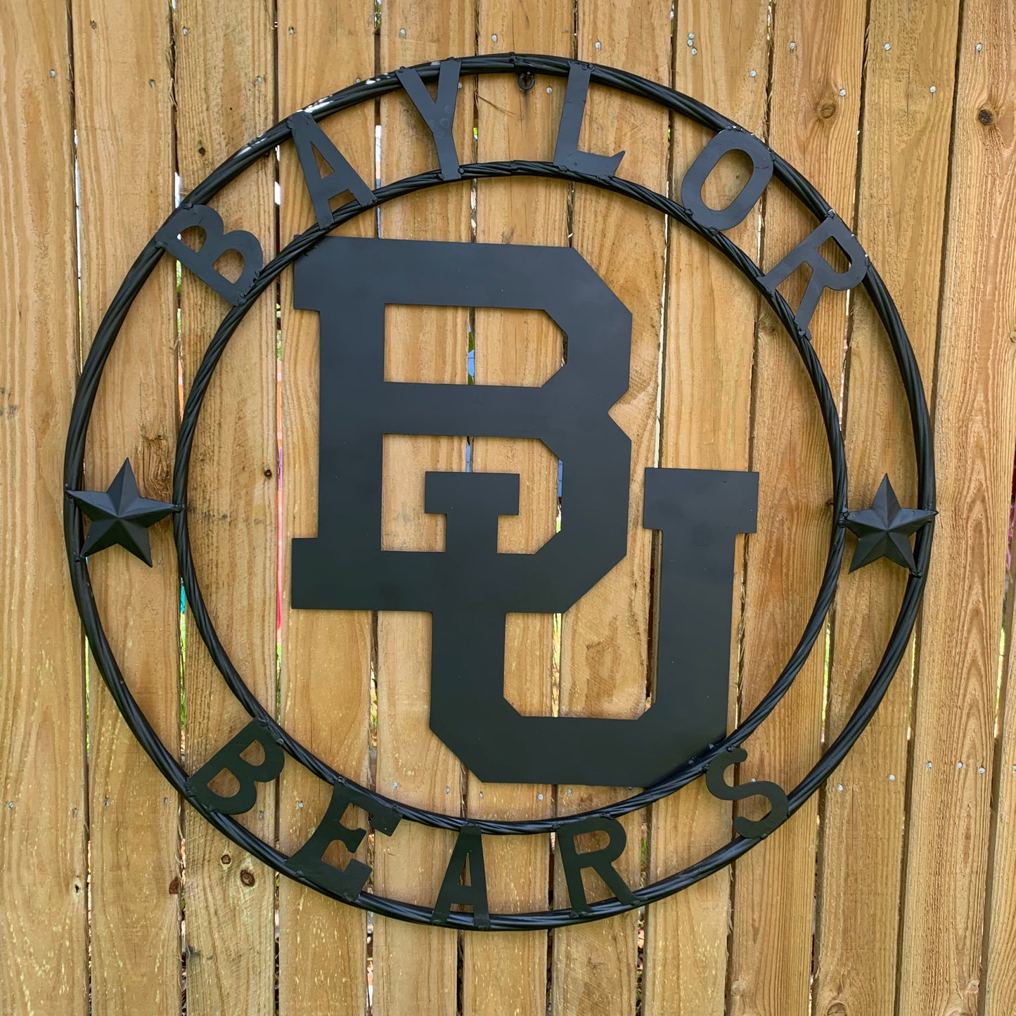 12", 18", 24", 32" BAYLOR BEARS CUSTOM BLACK METAL VINTAGE CRAFT SIGN WALL ART HANDMADE
