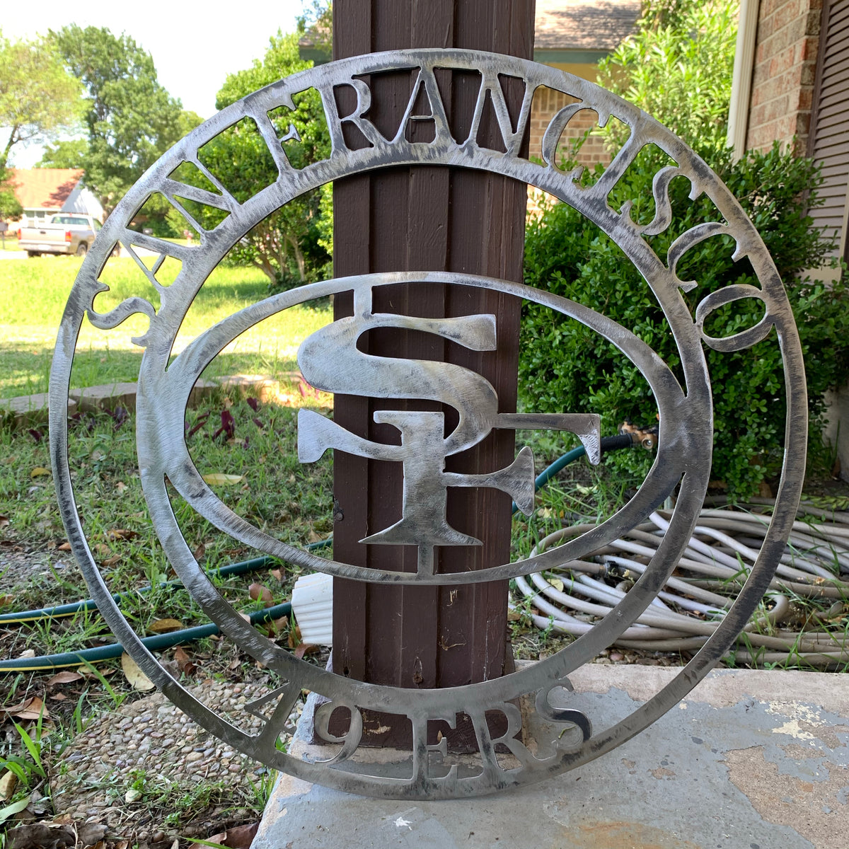 SAN FRANCISCO 49ERS METAL CUSTOM VINTAGE RAW METAL CRAFT TEAM SIGN HANDMADE 12",18",24",32",36",40",50"