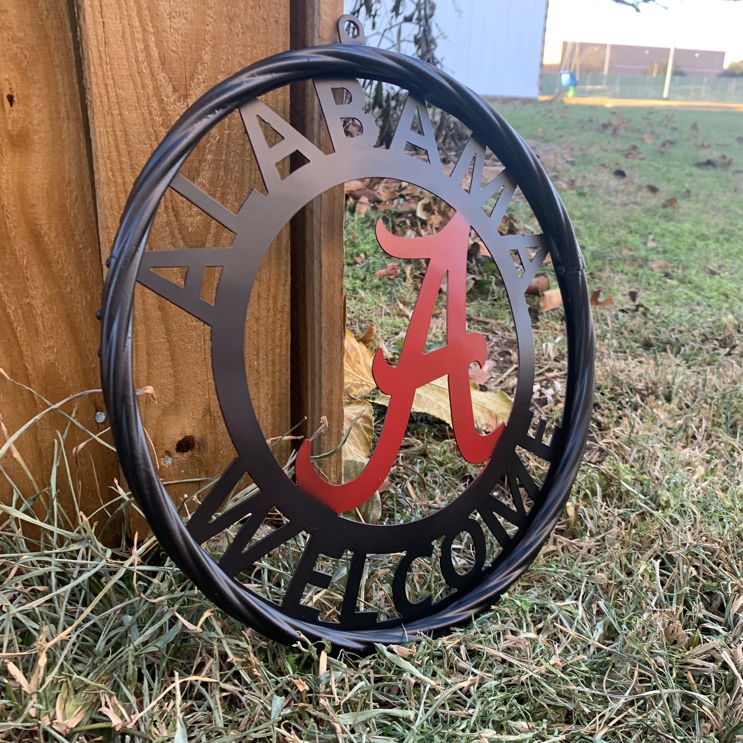 ALABAMA WELCOME RED & BLACK CUSTOM METAL VINTAGE SIGN TEAM HANDMADE