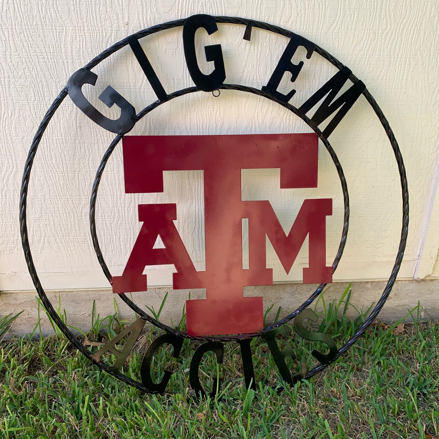 GIGEM AGGIES CUSTOM METAL VINTAGE CRAFT SIGN TEAM WESTERN HOME DECOR HANDMADE