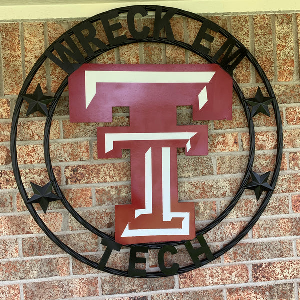 TEXAS TECH METAL COLLEGE WESTERN HOME DECOR WALL ART BRAND NEW