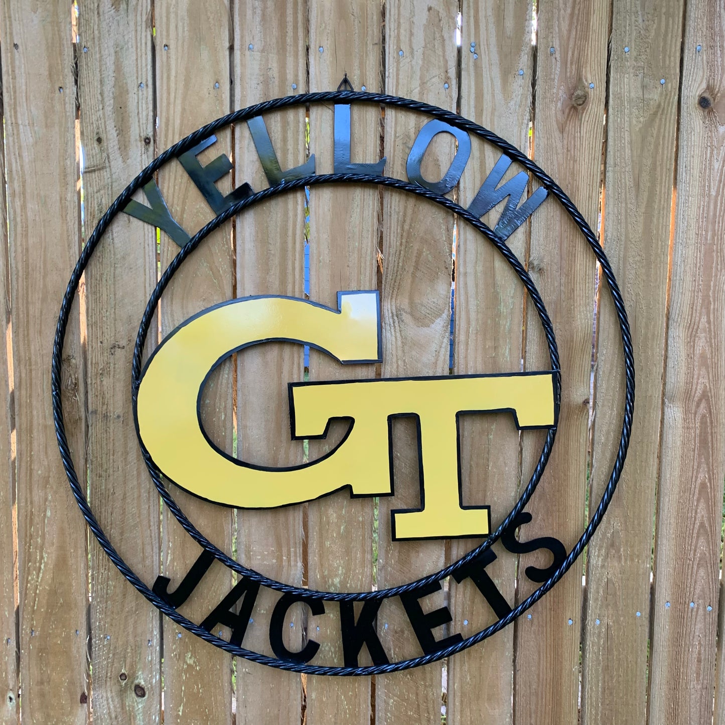 GEORGIA TECH YELLOW JACKETS CUSTOM METAL VINTAGE CRAFT SIGN TEAM WALL ART WESTERN HOME DECOR HANDMADE 12",18",24",32",36"