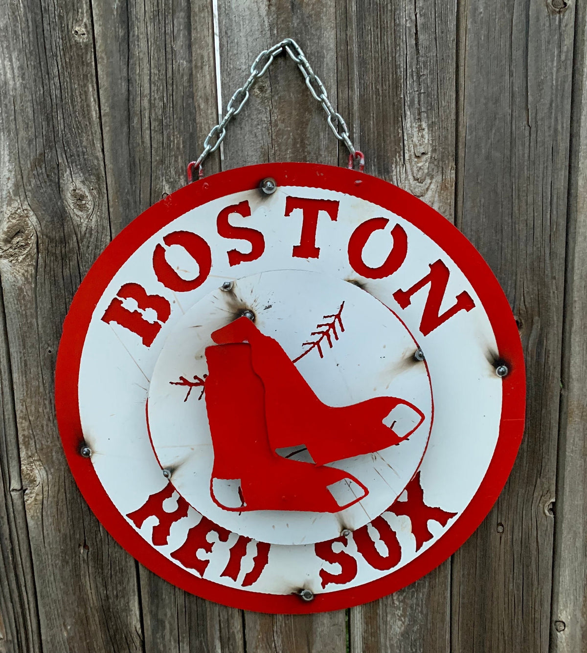 15" SPORTS CUSTOM DISC METAL VINTAGE CRAFT SIGN TEAM ART WESTERN HOME DECOR HANDMADE