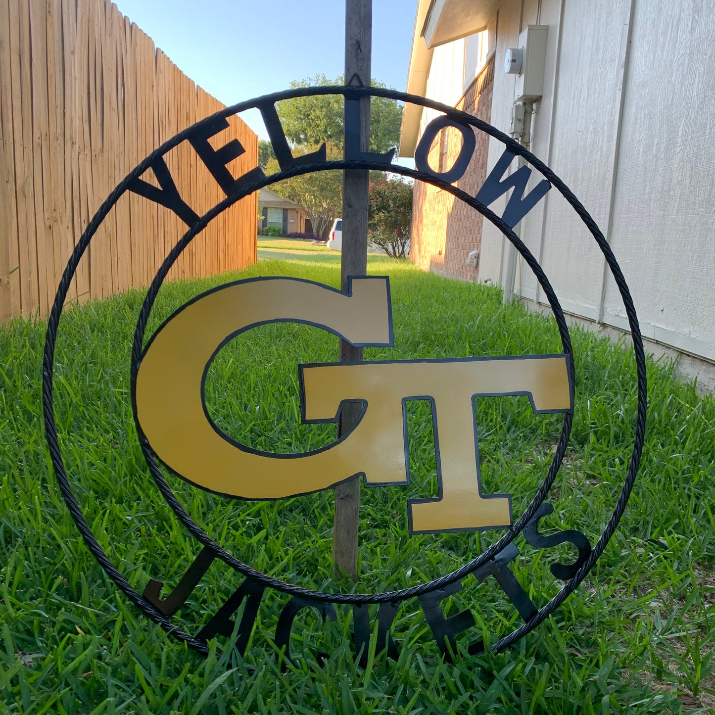 GEORGIA TECH YELLOW JACKETS CUSTOM METAL VINTAGE CRAFT SIGN TEAM WALL ART WESTERN HOME DECOR HANDMADE 12",18",24",32",36"