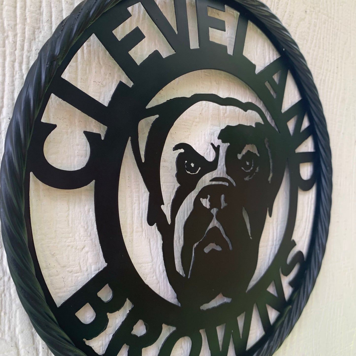 CLEVELAND BROWNS METAL CUSTOM VINTAGE CRAFT ART HANDMADE RUSTIC BLACK