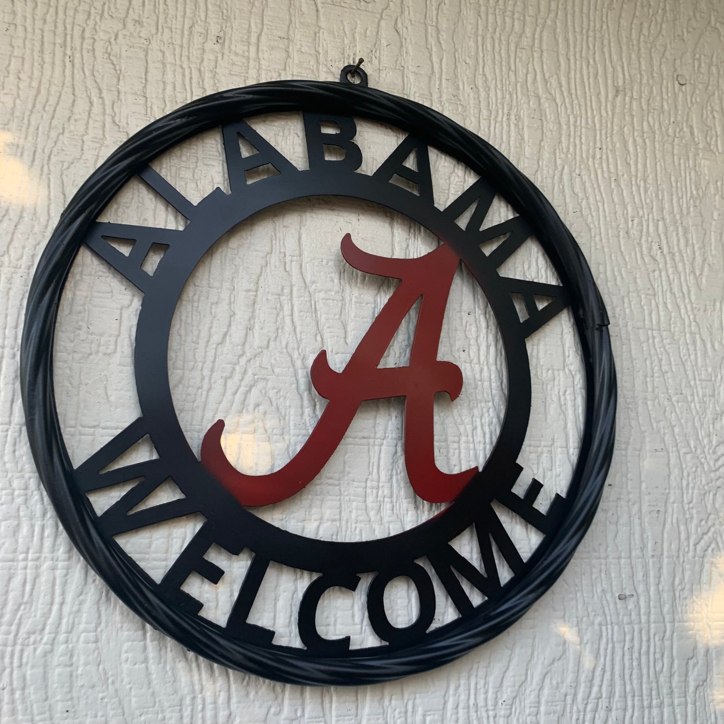 ALABAMA WELCOME RED & BLACK CUSTOM METAL VINTAGE SIGN TEAM HANDMADE