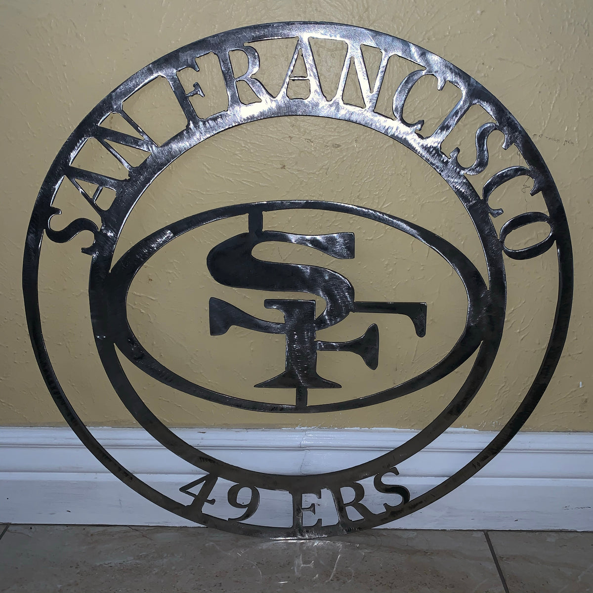 SAN FRANCISCO 49ERS METAL CUSTOM VINTAGE RAW METAL CRAFT TEAM SIGN HANDMADE 12",18",24",32",36",40",50"