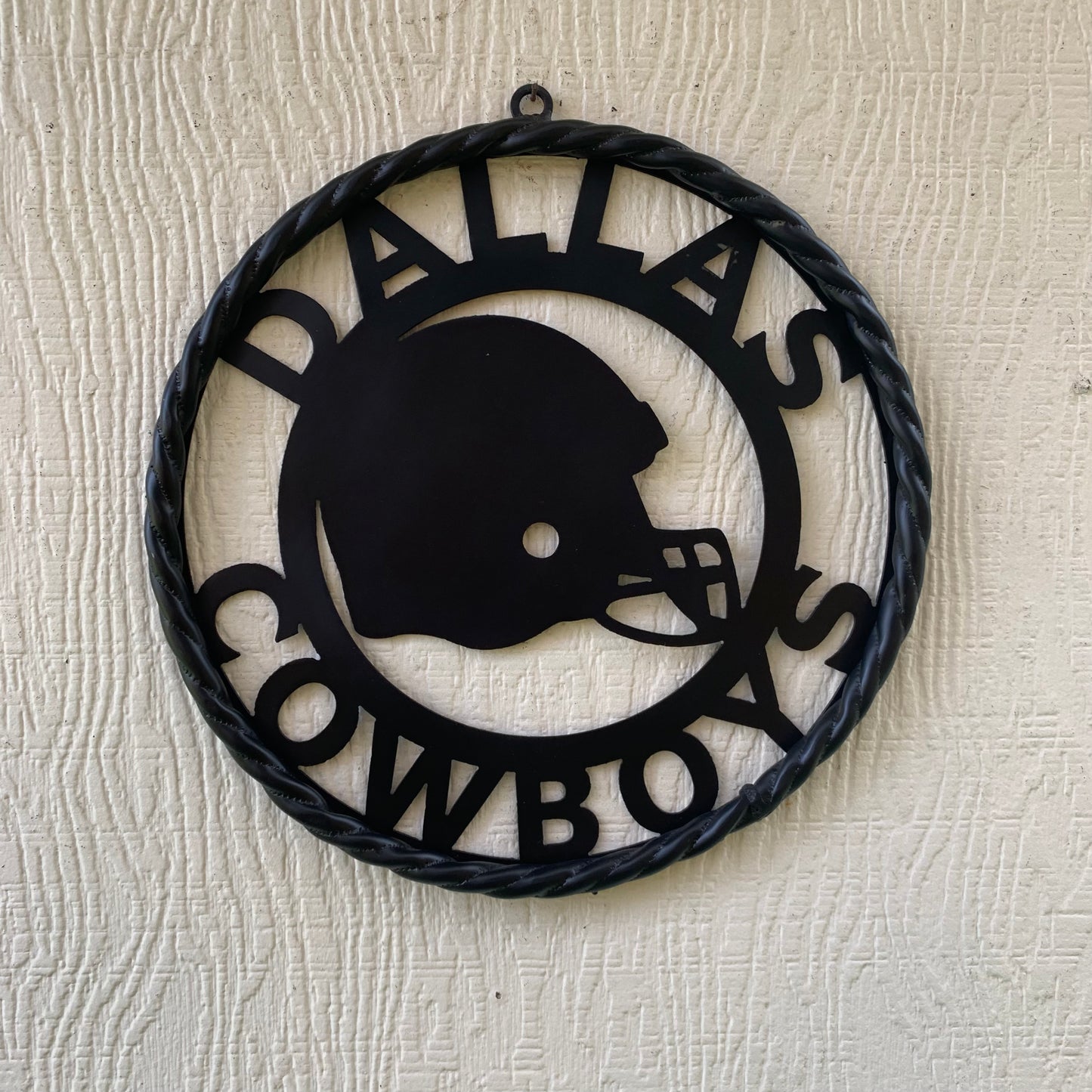12", 18", 24", 32" DALLAS COWBOYS HELMET SIGN BLACK METAL CUSTOM VINTAGE CRAFT WALL ART TEAM SIGN HANDMADE