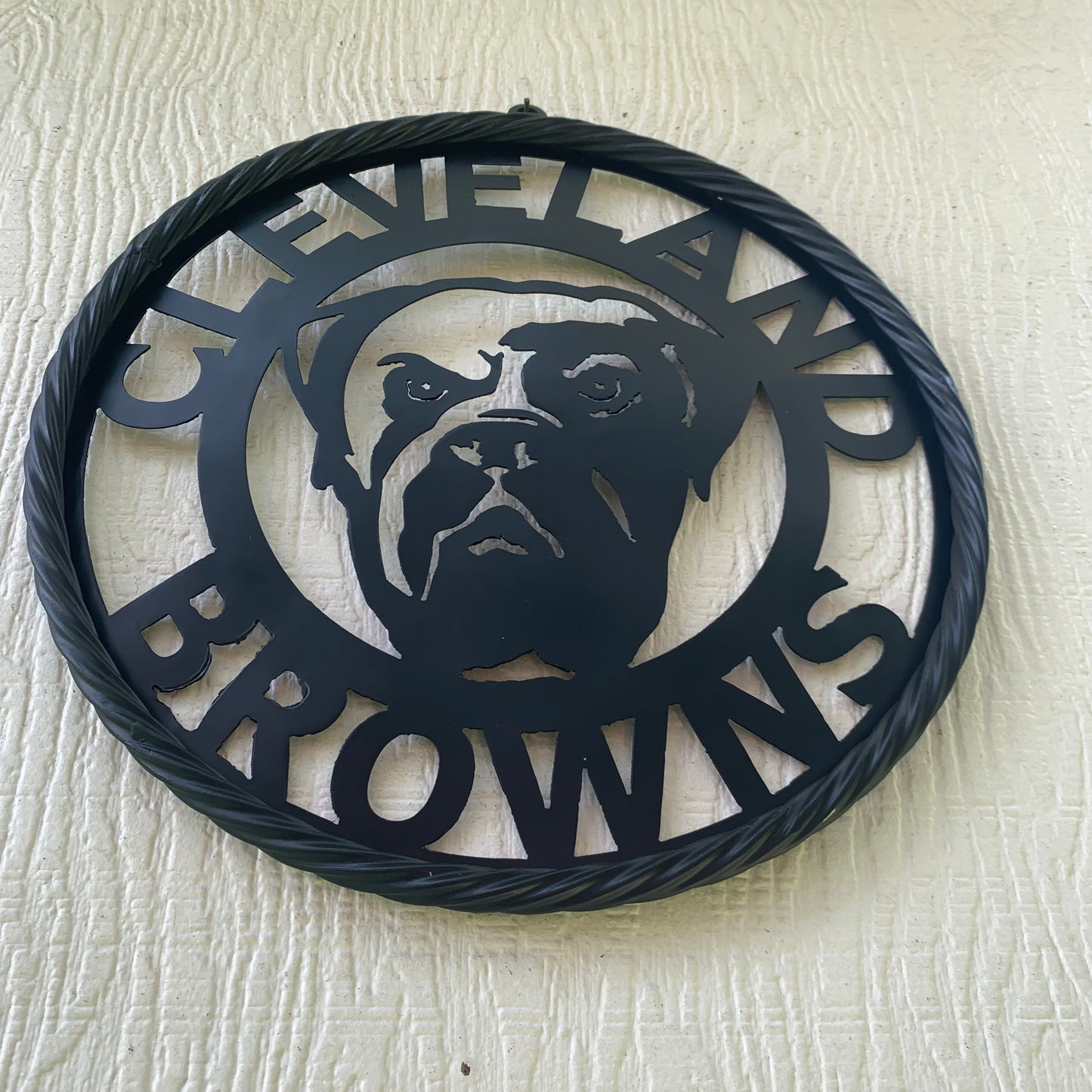 CLEVELAND BROWNS METAL CUSTOM VINTAGE CRAFT ART HANDMADE RUSTIC BLACK