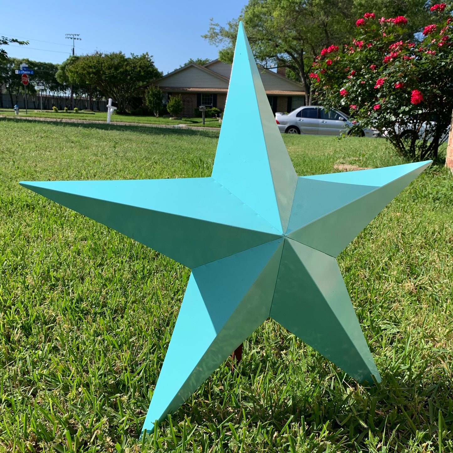 #EH11132 TURQUOISE BARN METAL STAR WALL ART WESTERN HOME DECOR HANDMADE NEW
