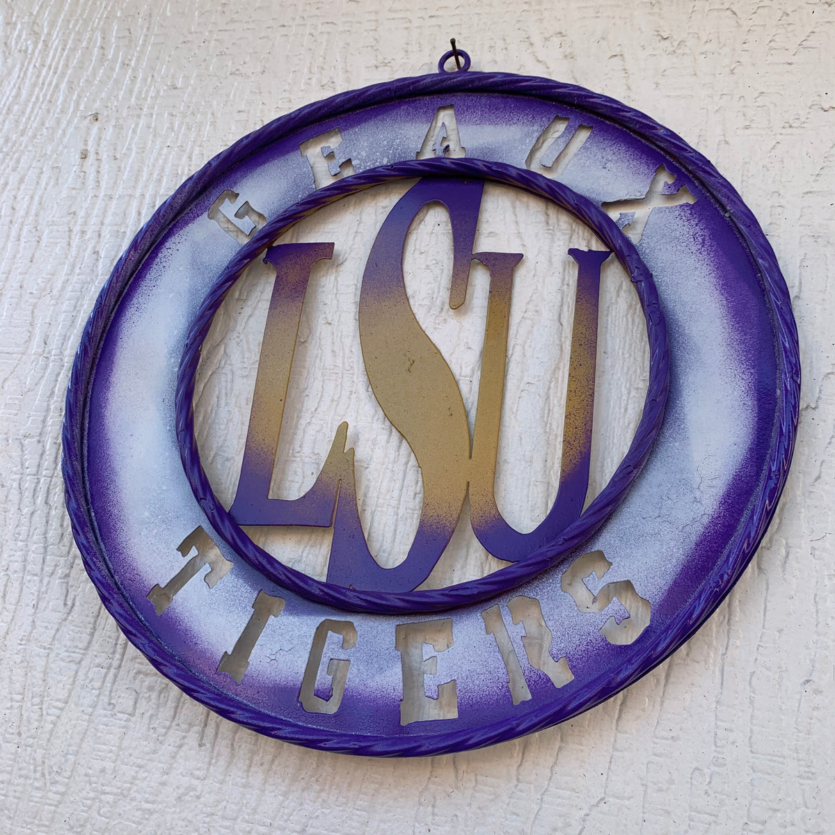 12",18",24",32" LSU GEAUX TIGERS CUSTOM METAL VINTAGE CRAFT SIGN TEAM WALL ART WESTERN HOME DECOR