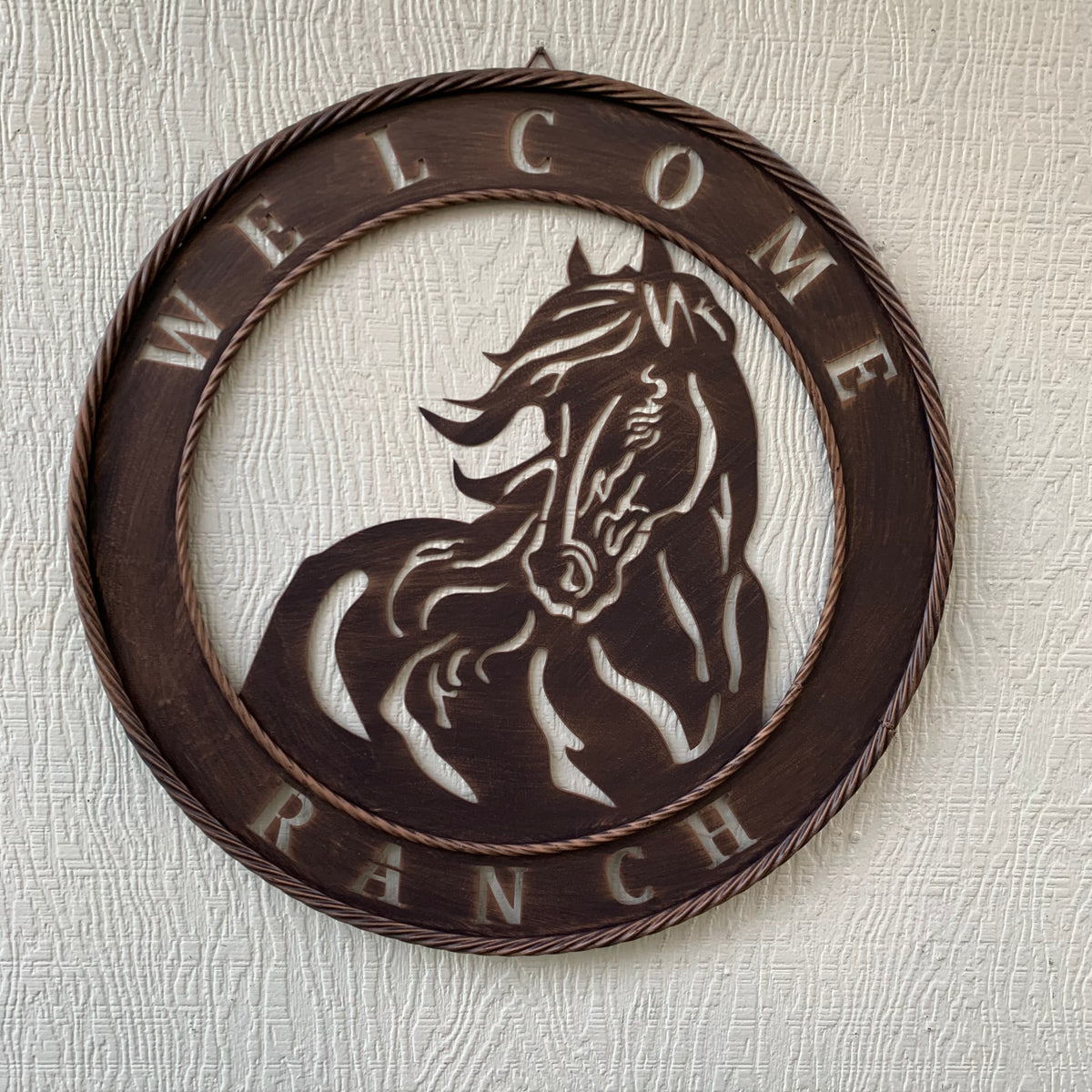 23" WELCOME RANCH HORSE METAL WALL DECOR WESTERN HOME DECOR HANDMADE NEW