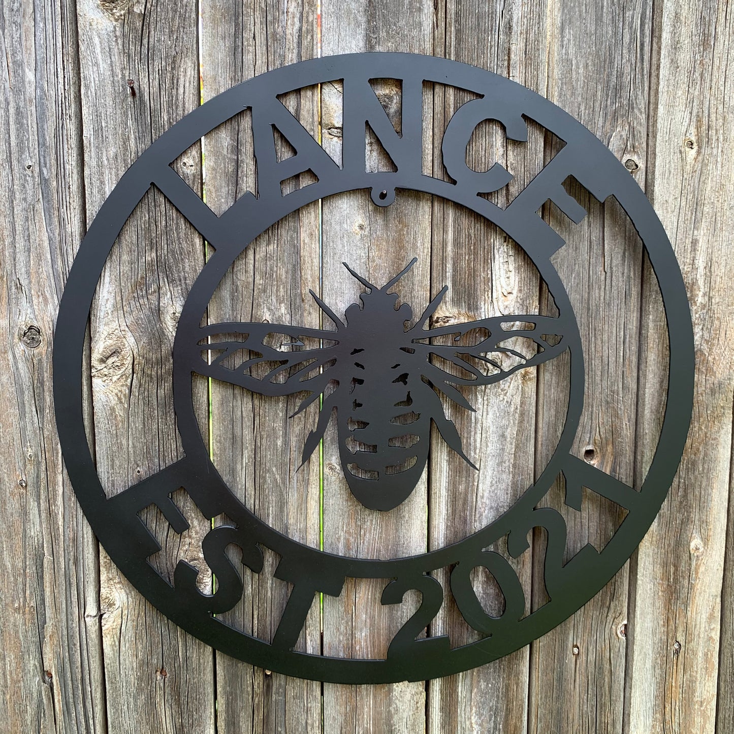 #EH10491 CUSTOM NAME BEE LASERCUT CUSTOM METAL VINTAGE CRAFT SIGN WESTERN HOME DECOR HANDMADE