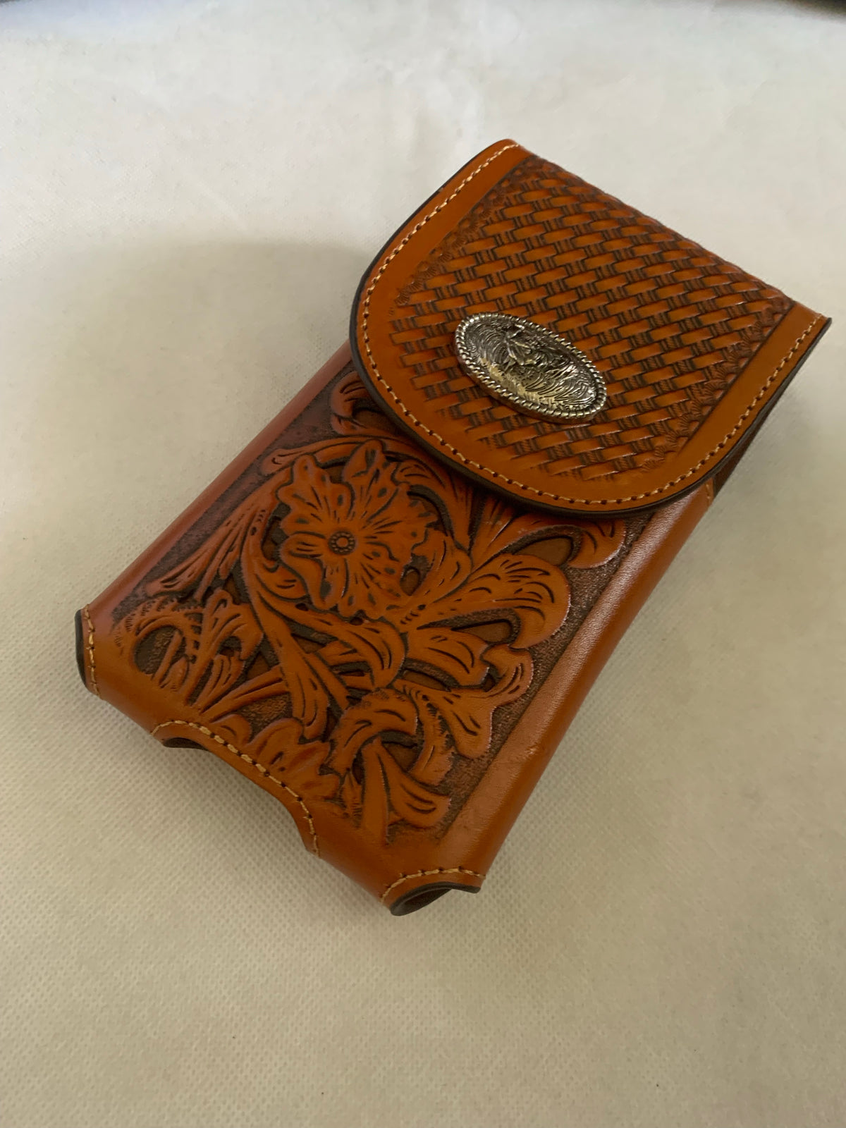 7" ROOSTER TAN BROWN LEATHER POUCH EXTRA LARGE  BELT LOOP HOLSTER CELL PHONE CASE UNIVERSAL OVERSIZE