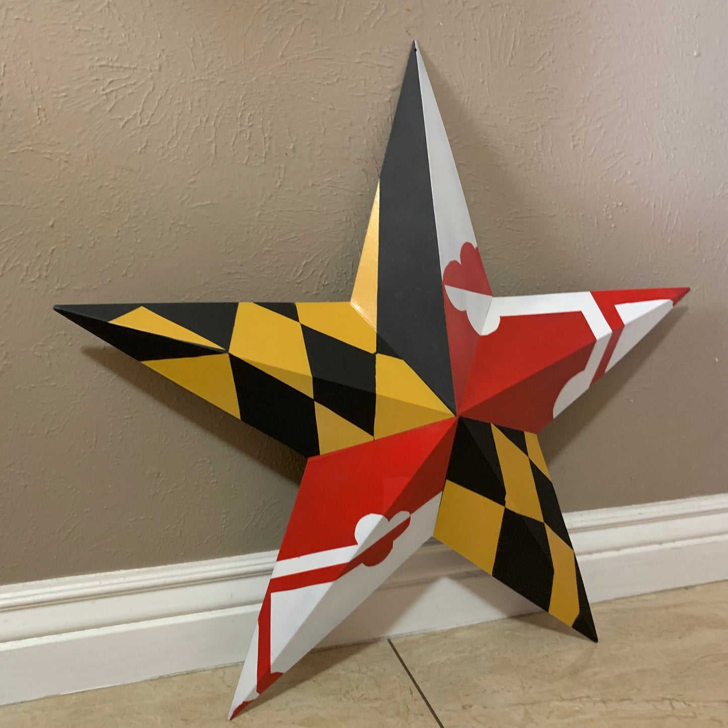 MARYLAND FLAG BARN METAL STAR WESTERN HOME DECOR HANDMADE 22",24",30",36" #EH10423