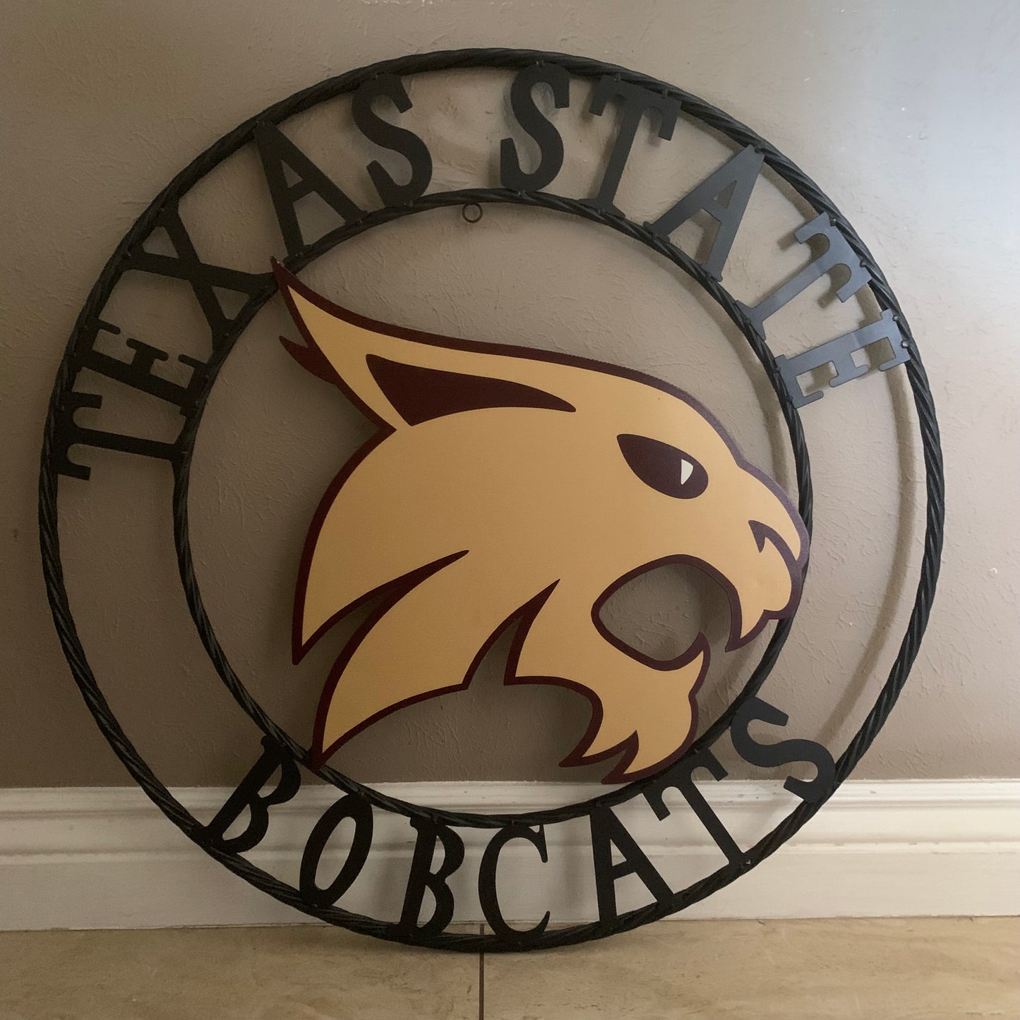 12",18",24",32",36" TEXAS STATE BOBCATS CUSTOM METAL VINTAGE CRAFT TEAM SIGN WESTERN HOME DECOR HANDMADE