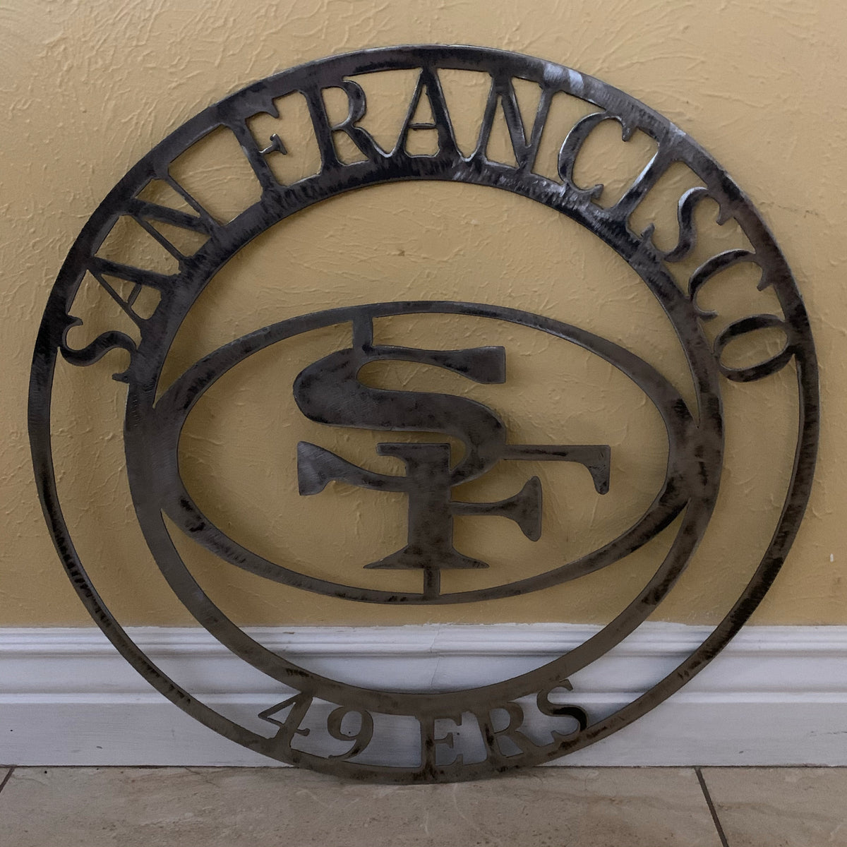 SAN FRANCISCO 49ERS METAL CUSTOM VINTAGE RAW METAL CRAFT TEAM SIGN HANDMADE 12",18",24",32",36",40",50"