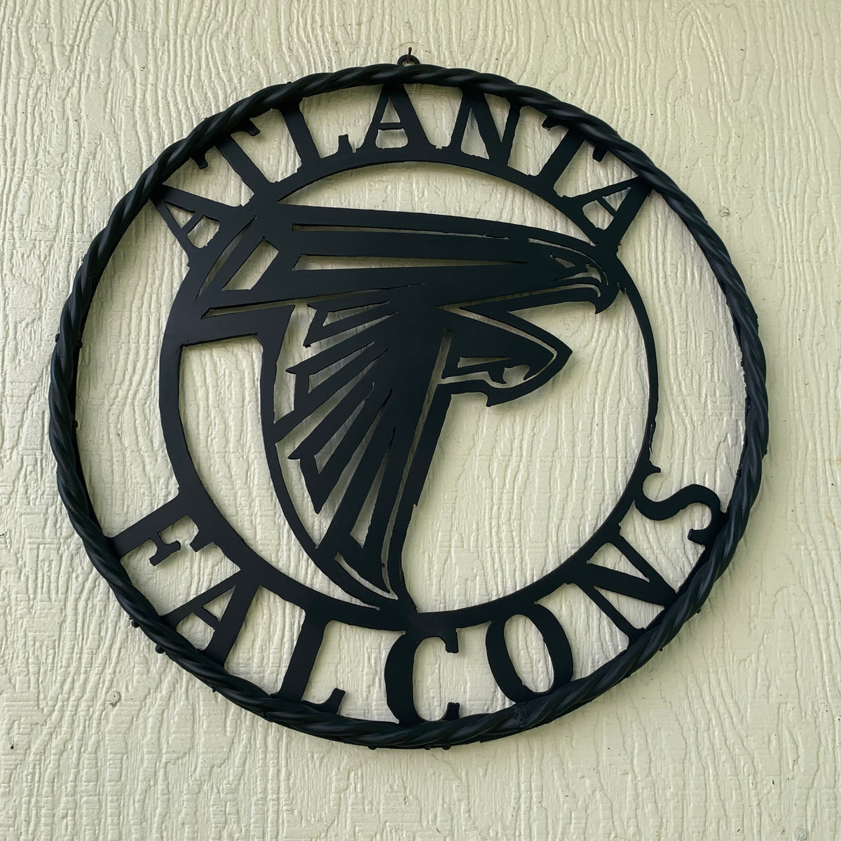 12",18",24",32",36" ATLANTA FALCONS BLACK METAL CUSTOM METAL VINTAGE CRAFT SIGN FOOTBALL TEAM WESTERN HOME DECOR HANDMADE
