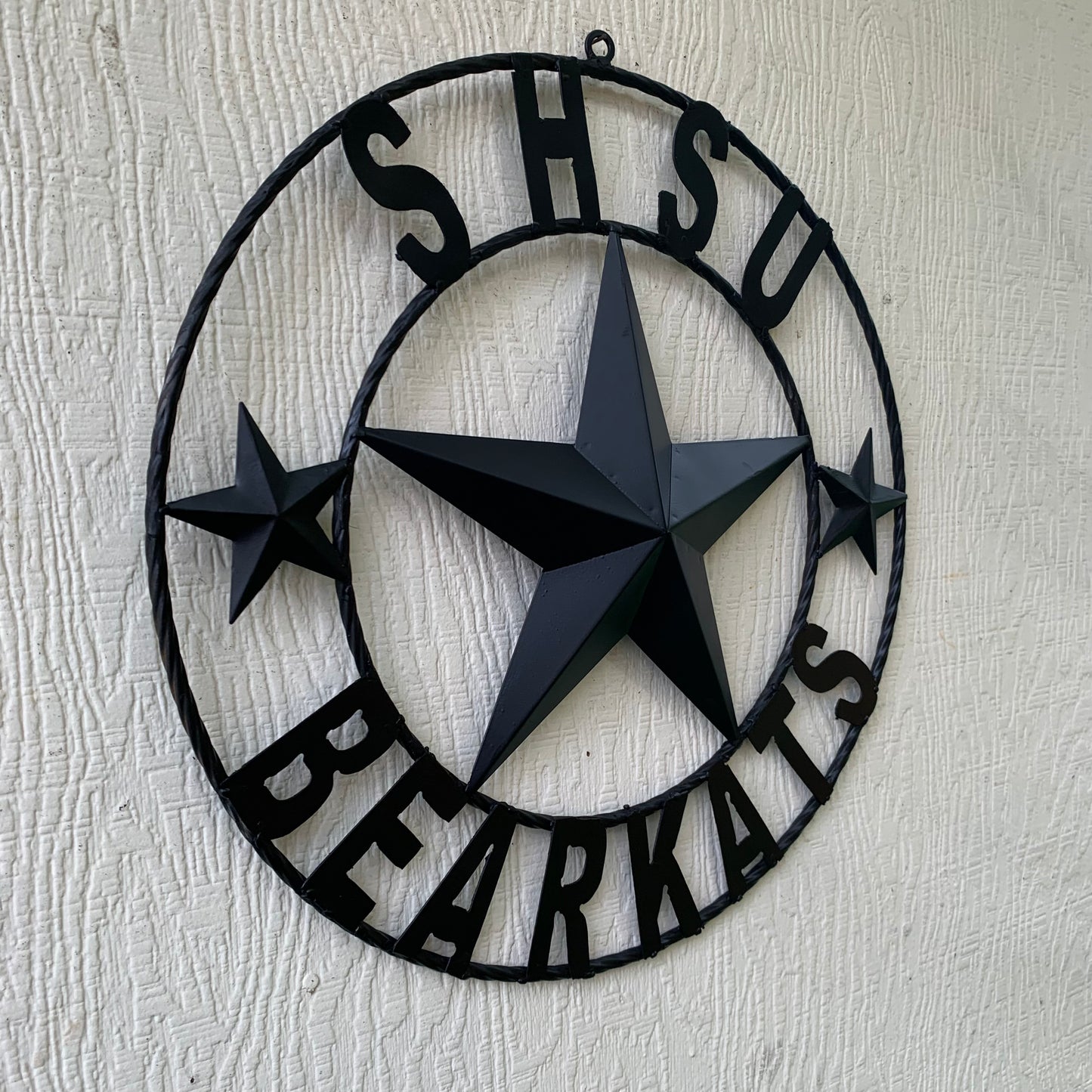 24",32" SHSU SAM HOUSTON BEARKATS RUSTIC BLACK METAL CUSTOM VINTAGE CRAFT RUSTIC BLACK TEAM STAR HANDMADE