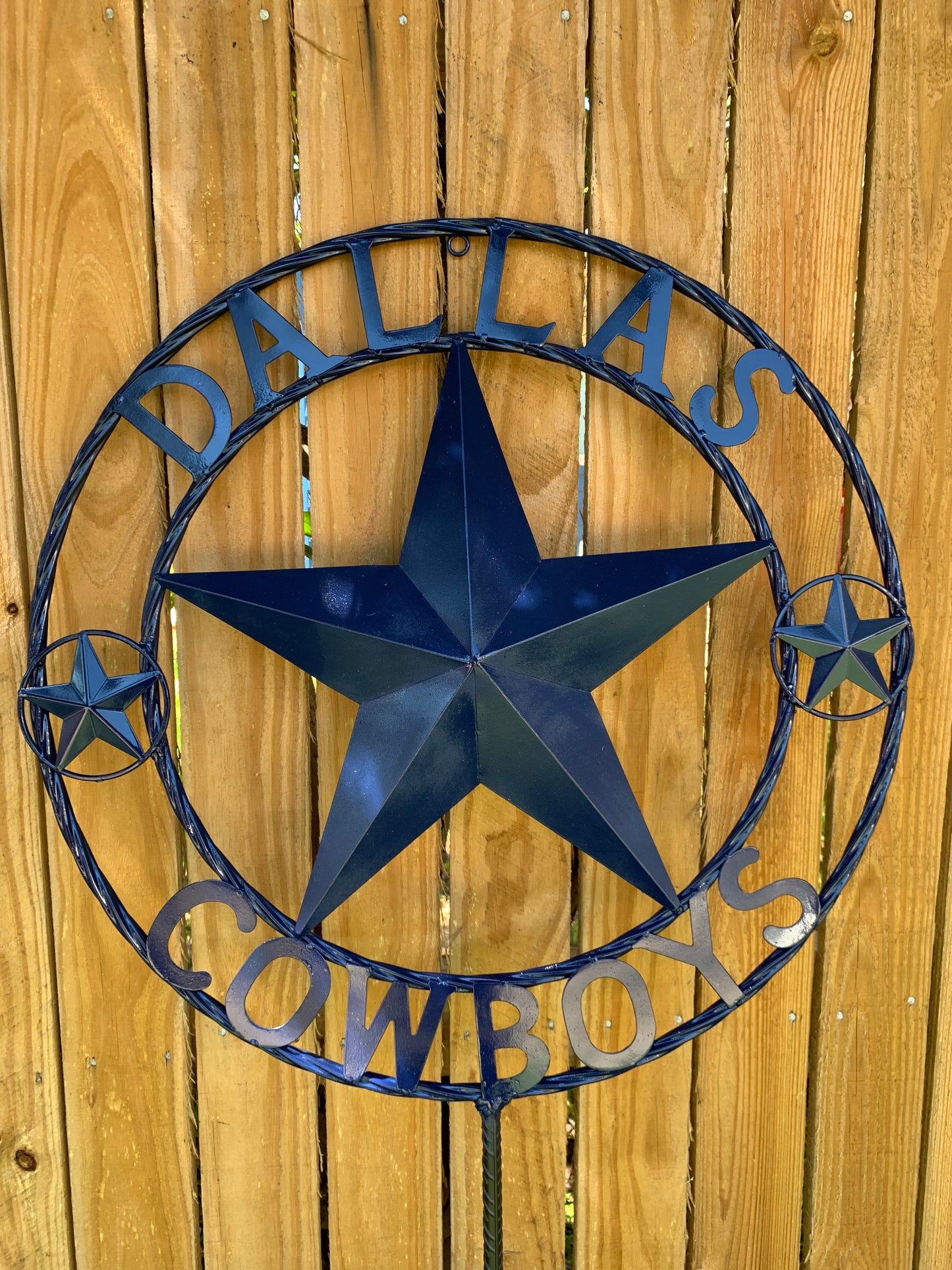 24" STAR & 34" STAKE DALLAS COWBOYS DECOR METAL ART WESTERN HOME WALL DECOR ALL NAVY BLUE STAR WITH 34" STAKE