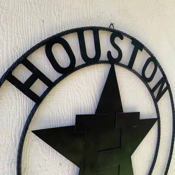 HOUSTON ASTROS CUSTOM METAL VINTAGE CRAFT SIGN TEAM ALL RUSTIC BLACK HANDMADE 12",18",24",32"