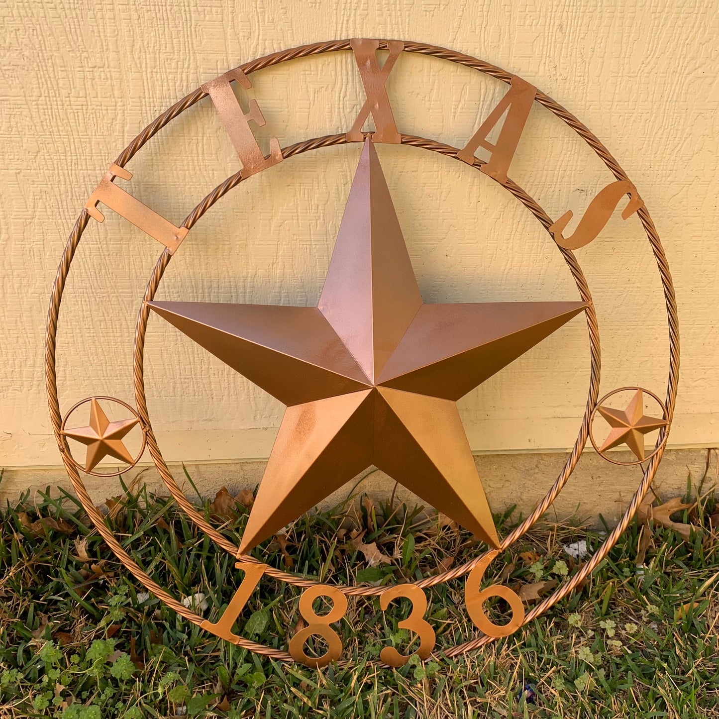 24", 32",36",40" TEXAS 1836 HAMMERED COPPER  BARN STAR METAL WALL WESTERN HOME DECOR HANDMADE NEW