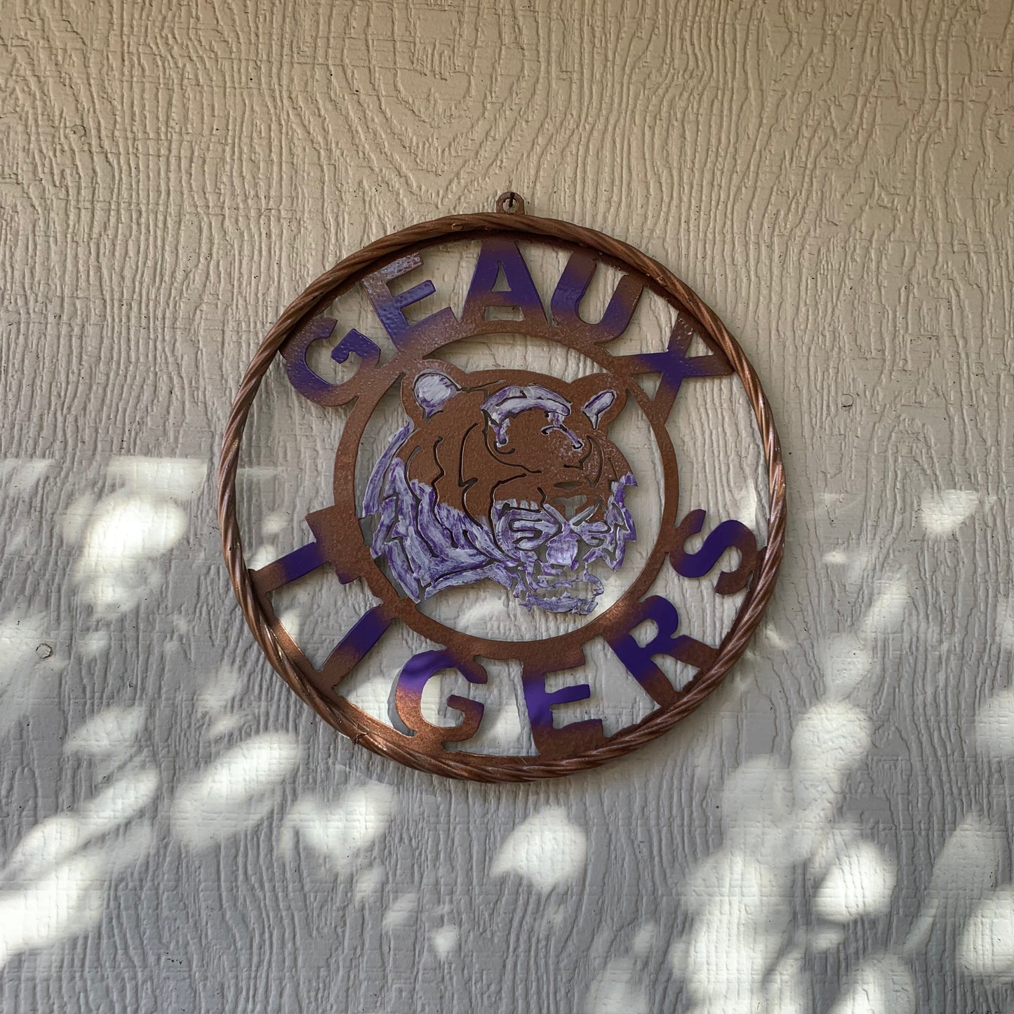 12",18",24",32" GEAUX TIGERS CUSTOM VINTAGE METAL CRAFT TEAM WALL ART HANDMADE