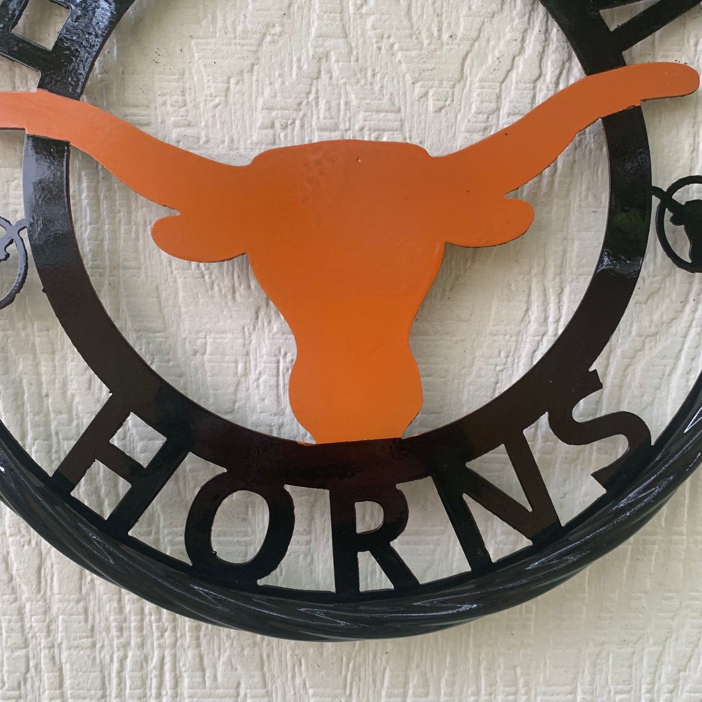 HOOKEM HORNS TEXAS LONGHORNS HOOK EM METAL CUSTOM VINTAGE CRAFT WALL ART TEAM SIGN HANDMADE