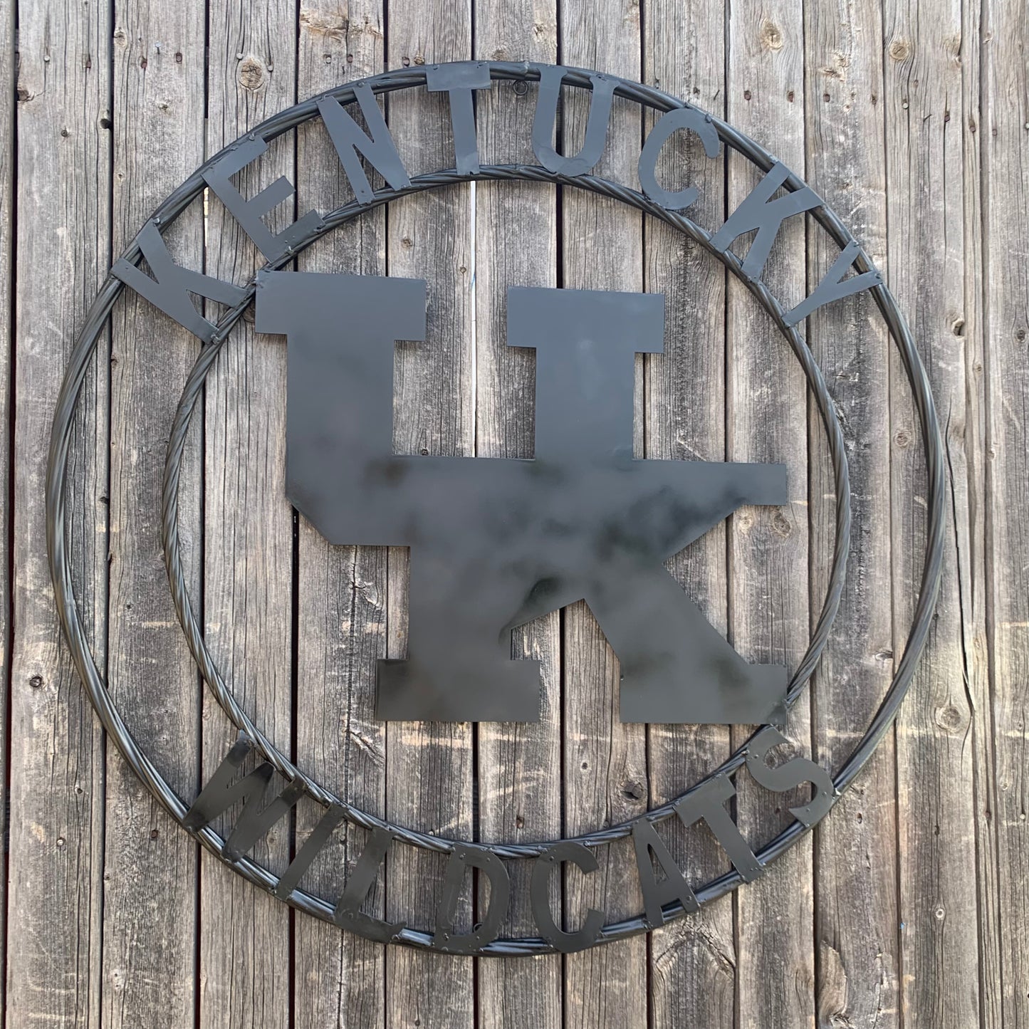 12", 18", 24", 32" KENTUCKY WILDCATS CUSTOM BLACK METAL VINTAGE CRAFT SIGN HANDMADE