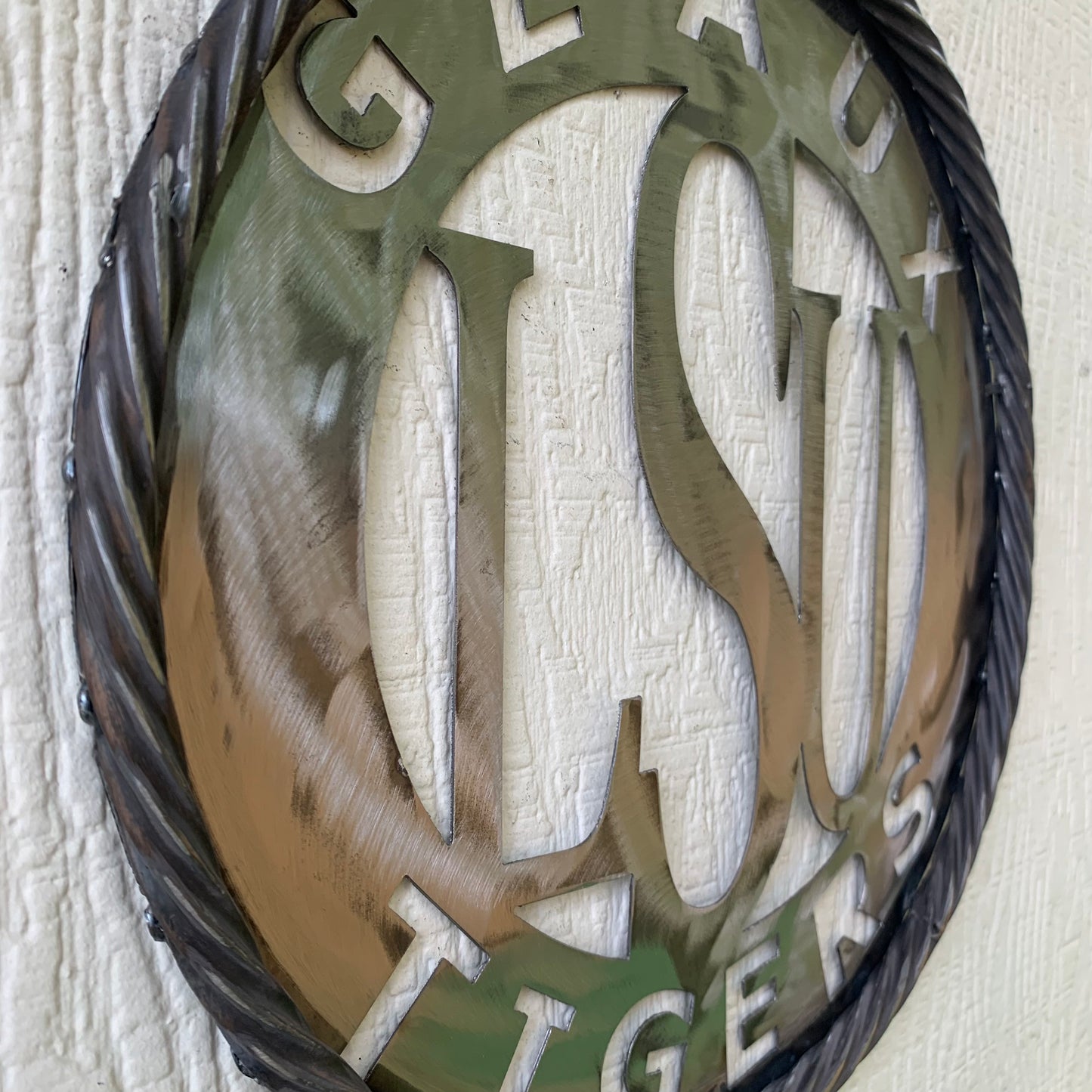 12",18",24",32" LSU GEAUX TIGERS CUSTOM RAW METAL VINTAGE CRAFT TEAM SIGN WESTERN HOME DECOR HANDMADE