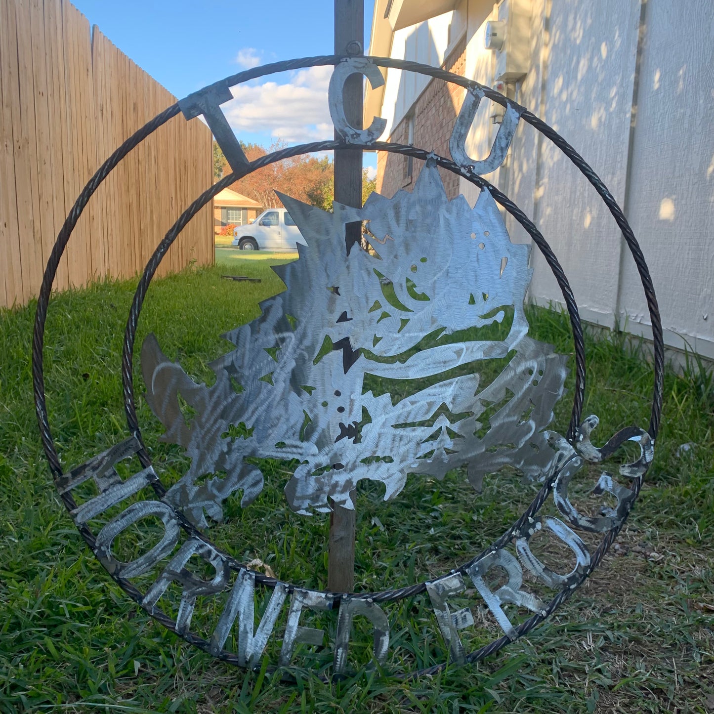 18",24",32" TCU HORNED FROGS RAW METAL CUSTOM VINTAGE CRAFT TEAM SIGN HANDMADE