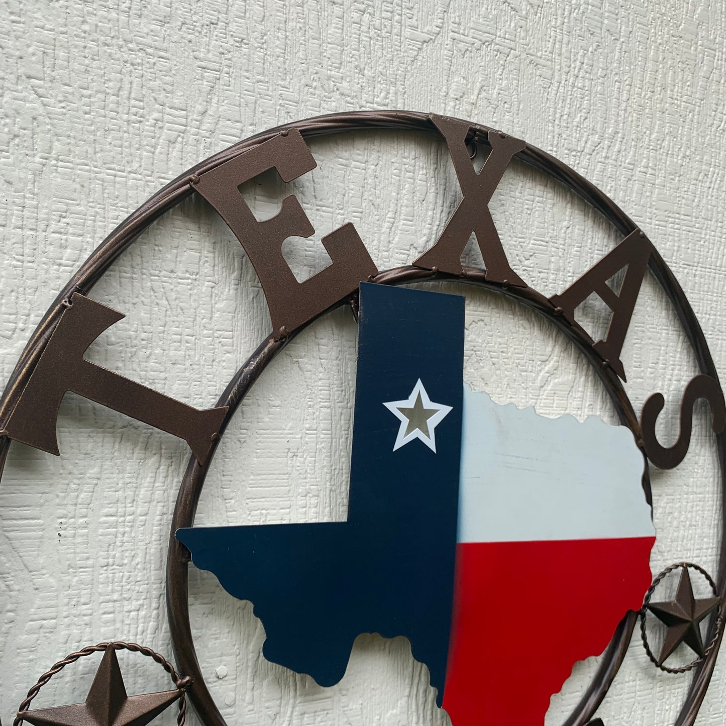 TEXAS STRONG BARN METAL WALL ART SIGN WESTERN HOME DECOR RED WHITE BLUE HANDMADE #EH13213