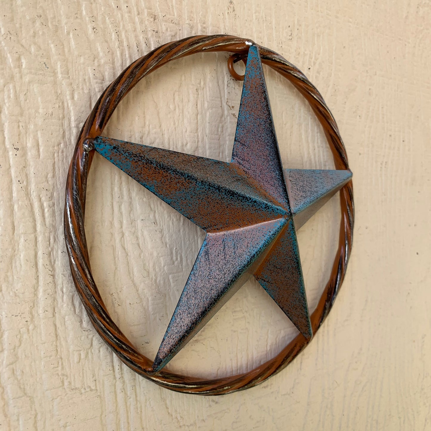 TURQUOISE DISTRESSED BARN METAL STAR WESTERN HOME DECOR ART HANDMADE #EH13601
