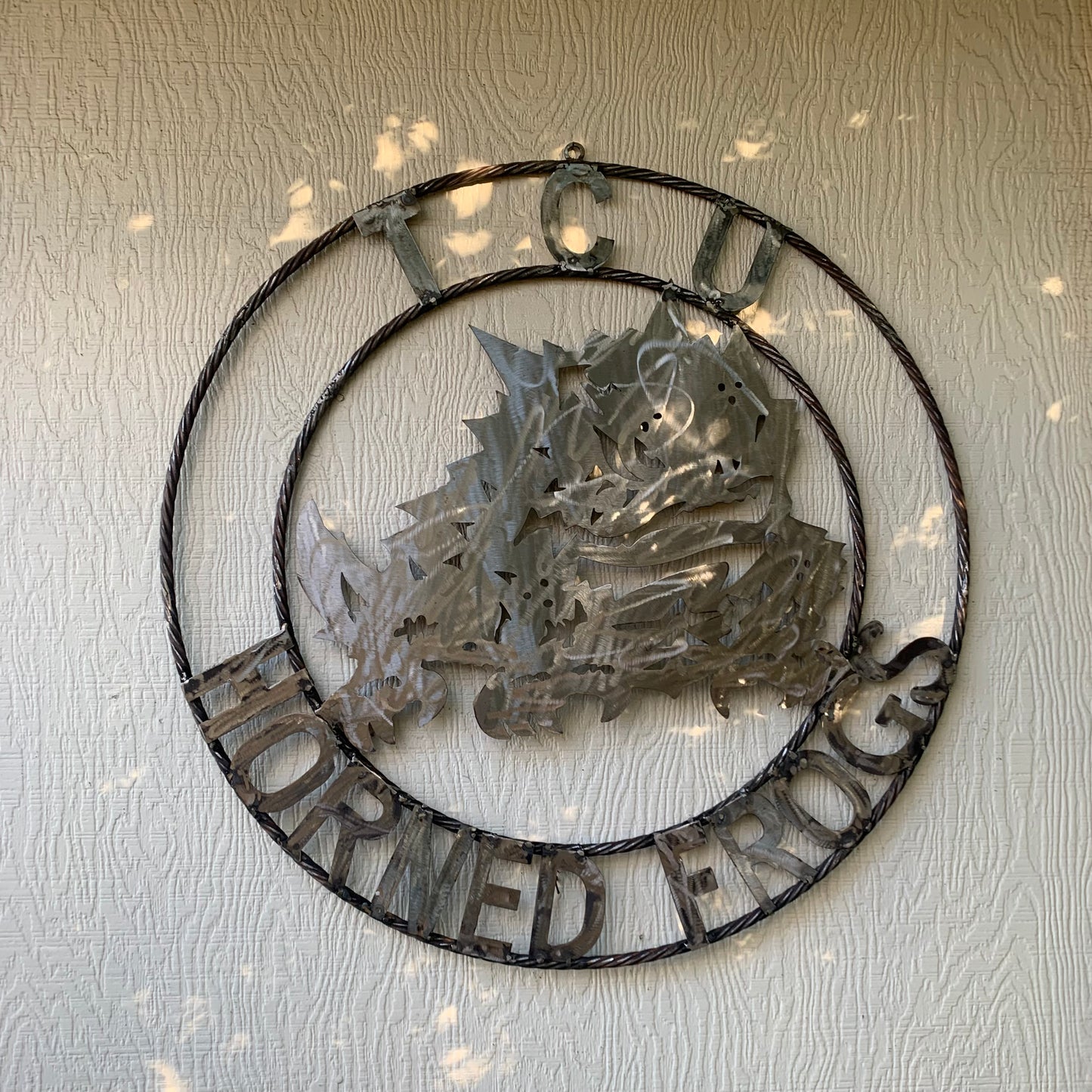 18",24",32" TCU HORNED FROGS RAW METAL CUSTOM VINTAGE CRAFT TEAM SIGN HANDMADE