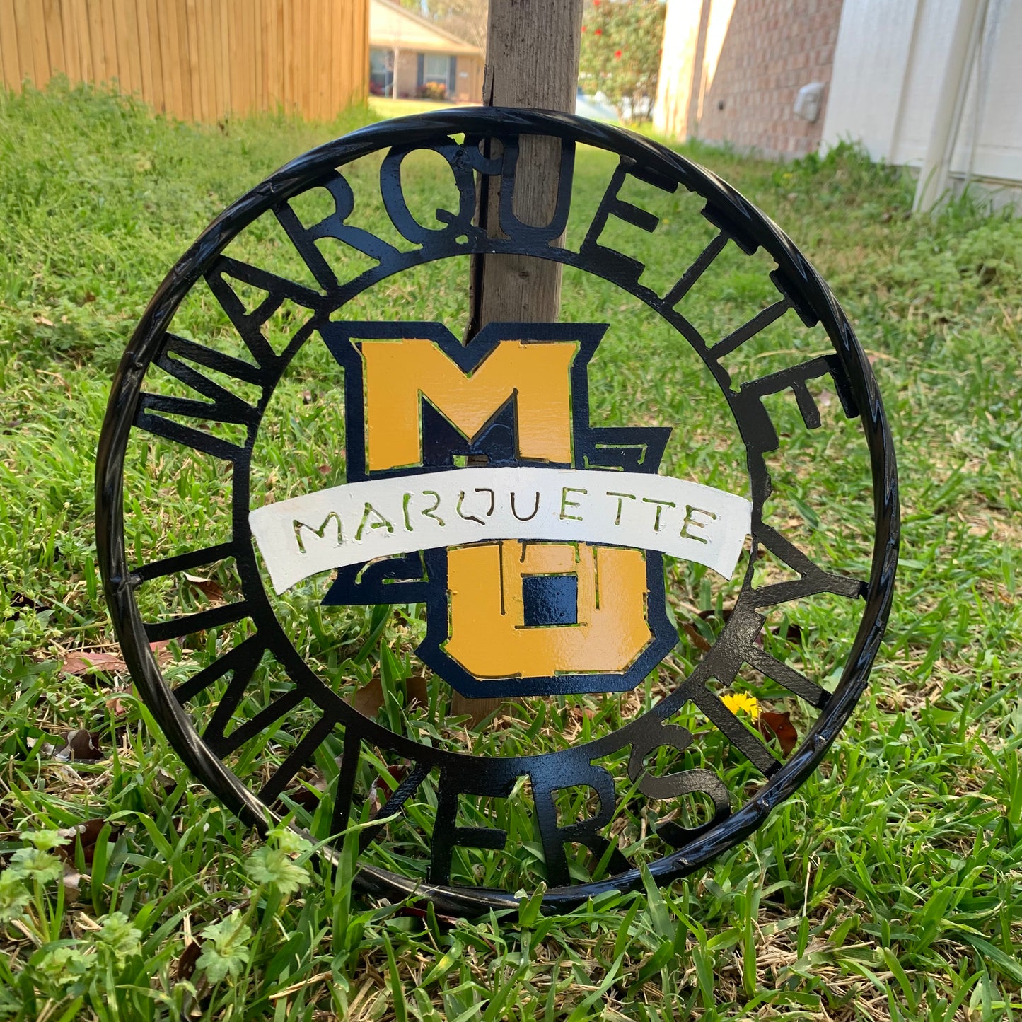 12",18",24" MARQUETTE METAL CUSTOM VINTAGE CRAFT WALL ART TEAM SIGN HANDMADE