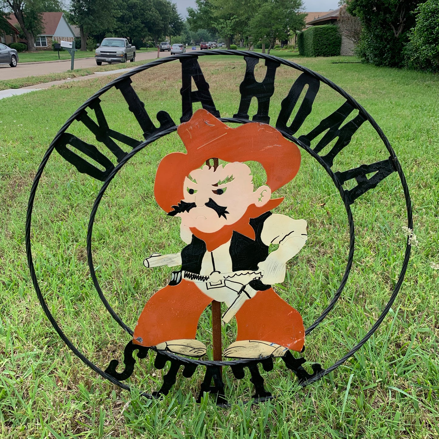 OSU OKLAHOMA STATE COWBOYS CUSTOM METAL VINTAGE CRAFT TEAM SIGN HANDMADE