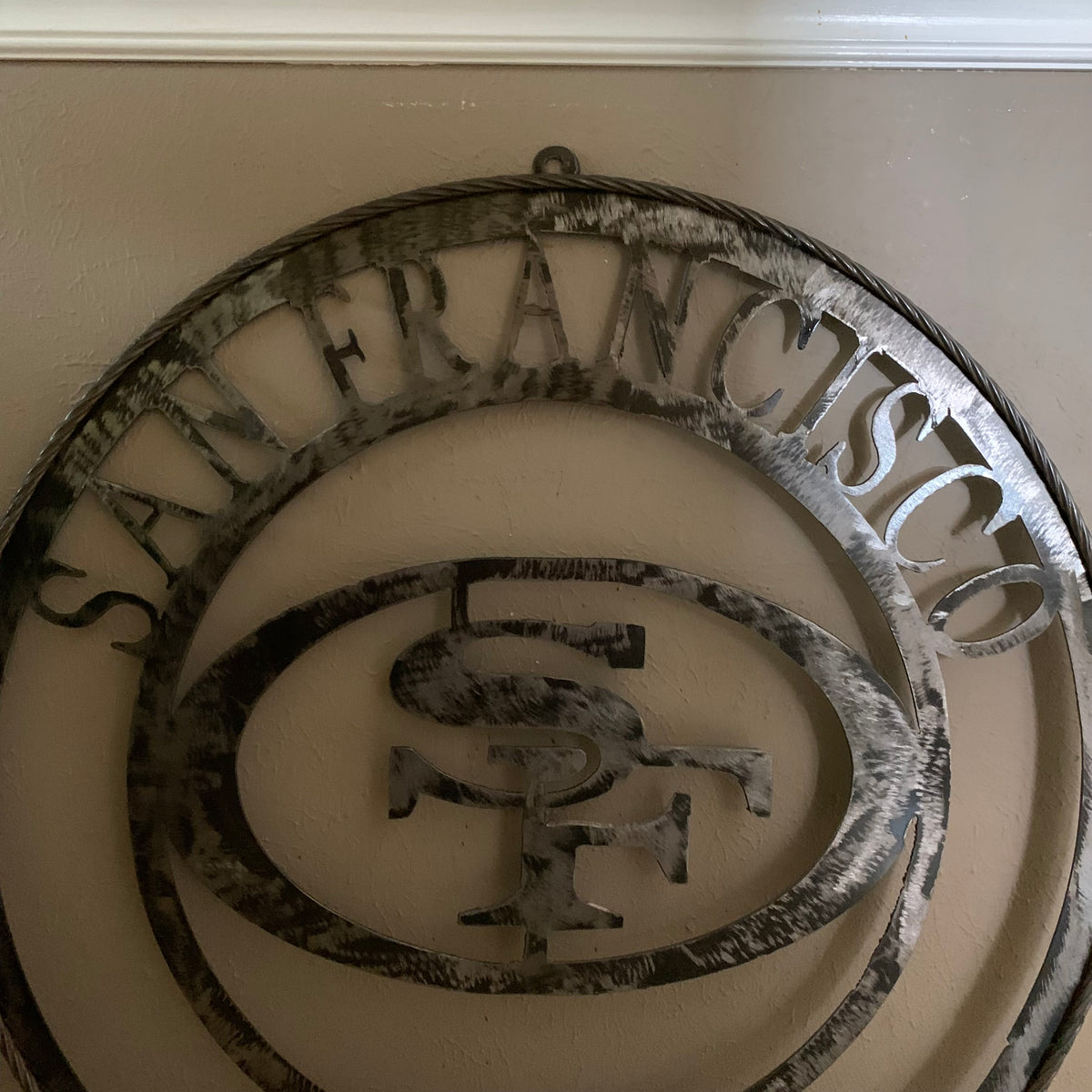 SAN FRANCISCO 49ERS METAL CUSTOM VINTAGE RAW METAL CRAFT TEAM SIGN HANDMADE 12",18",24",32",36",40",50"